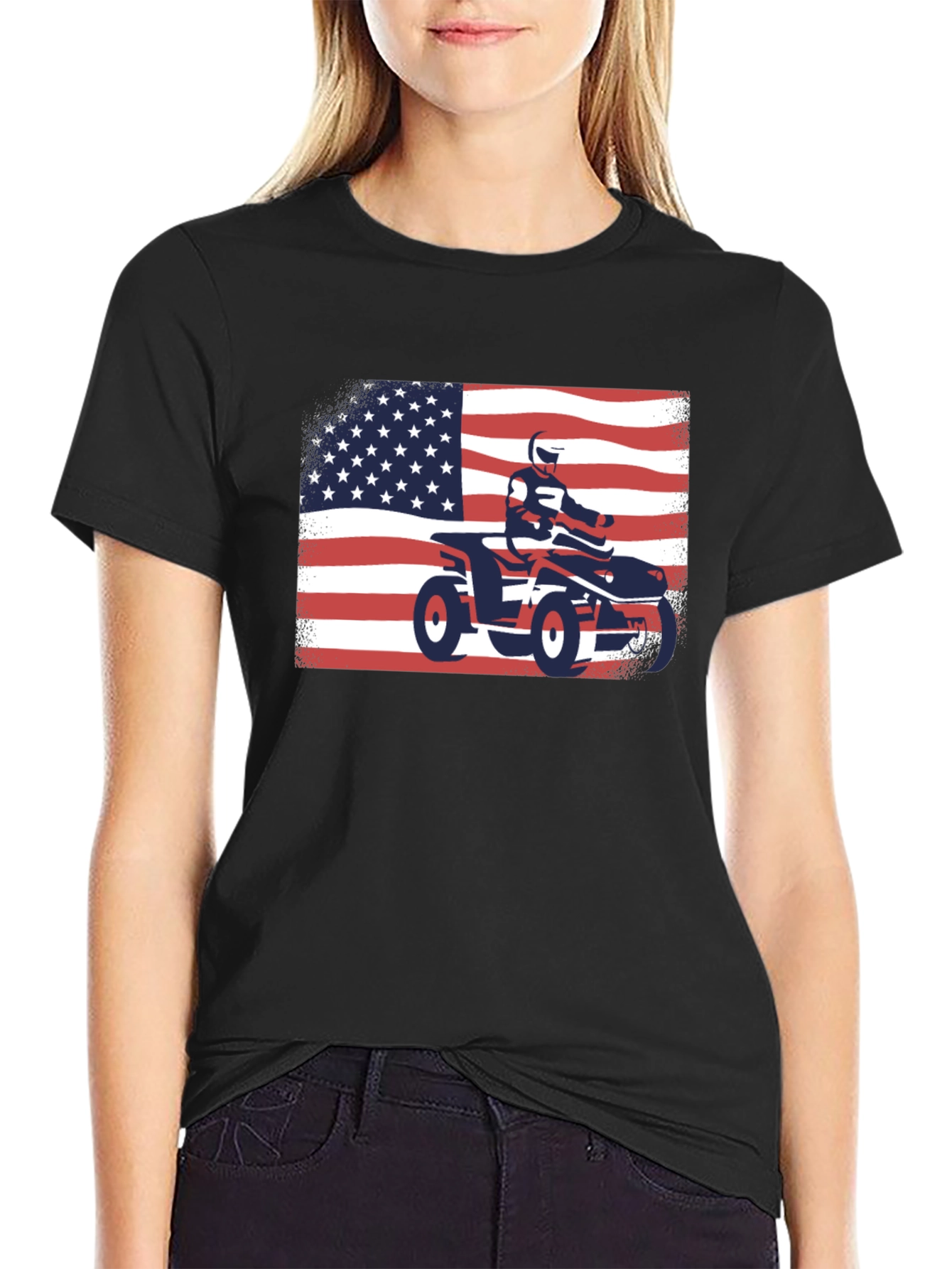 American Flag ATV Rider T-Shirt