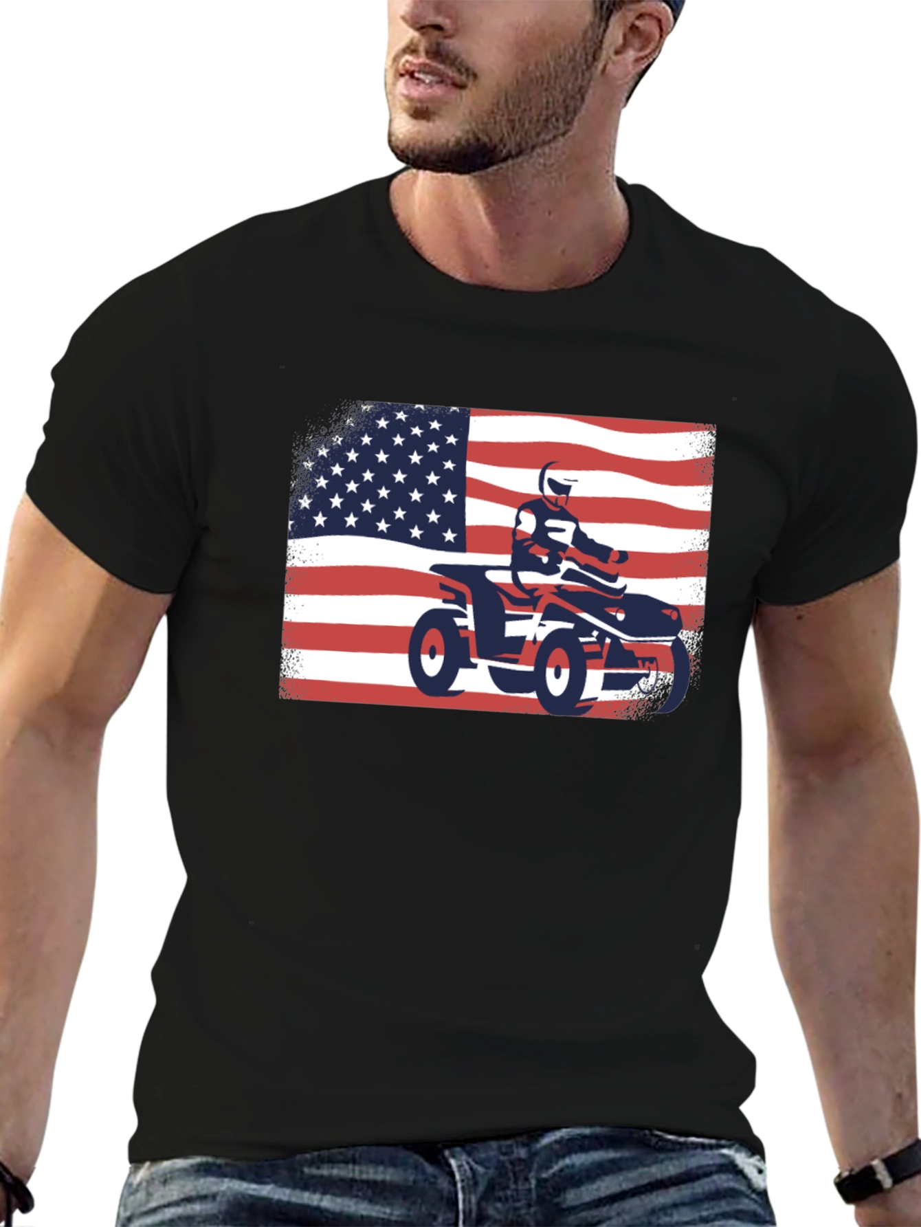 American Flag ATV Rider T-Shirt