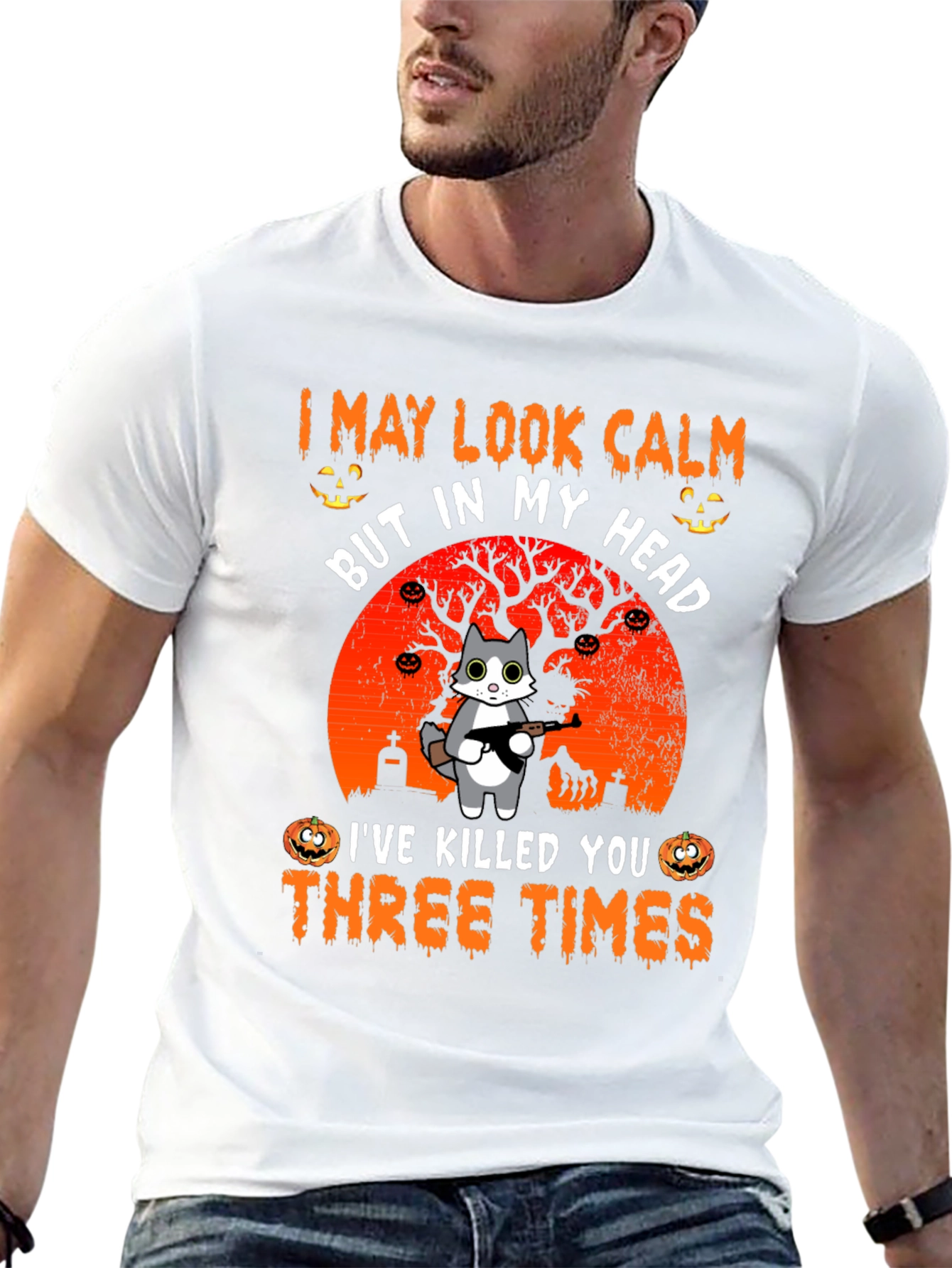 Calm Cat Halloween T-Shirt