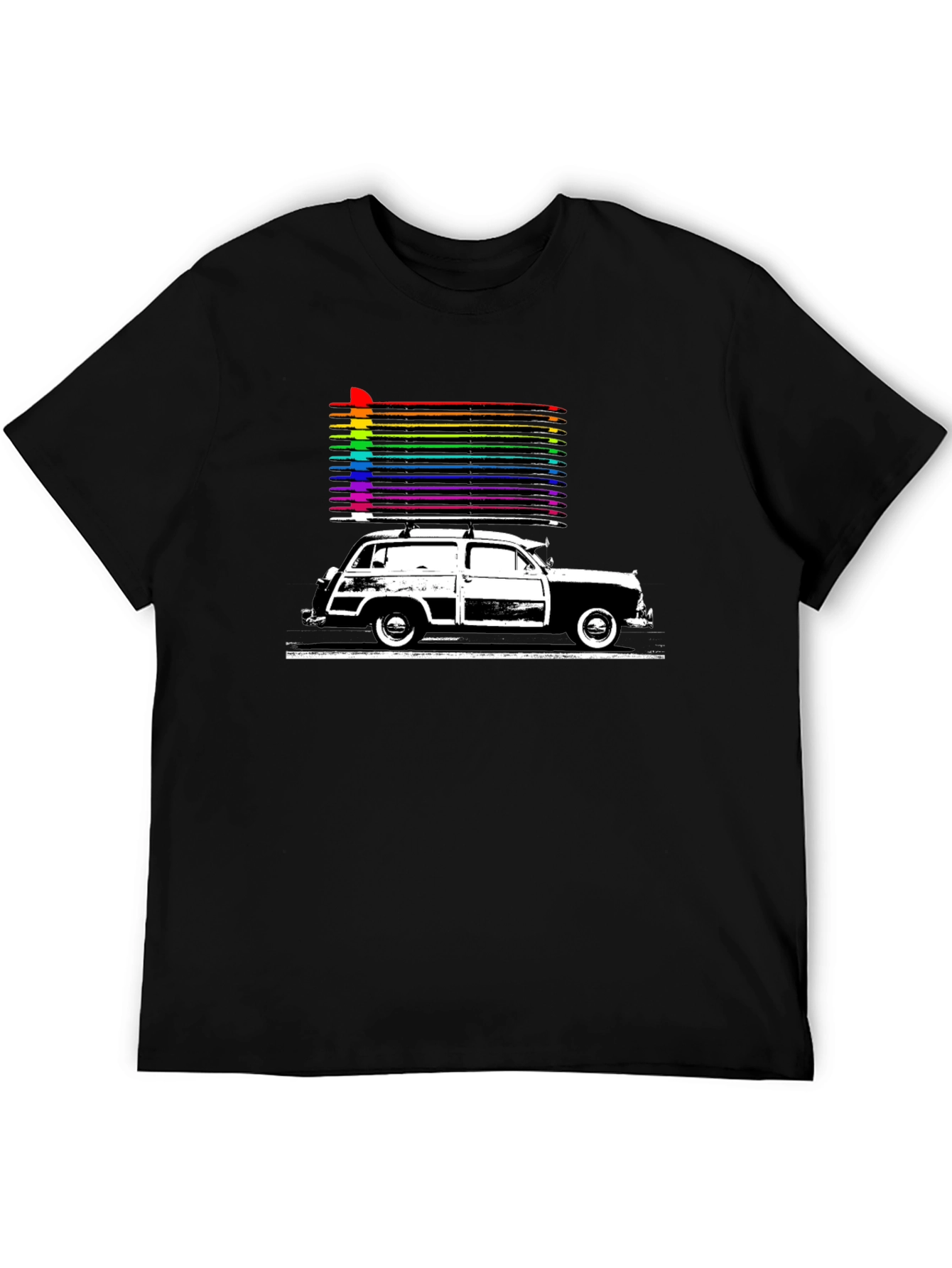 Retro Car Rainbow T-Shirt - Classic Style