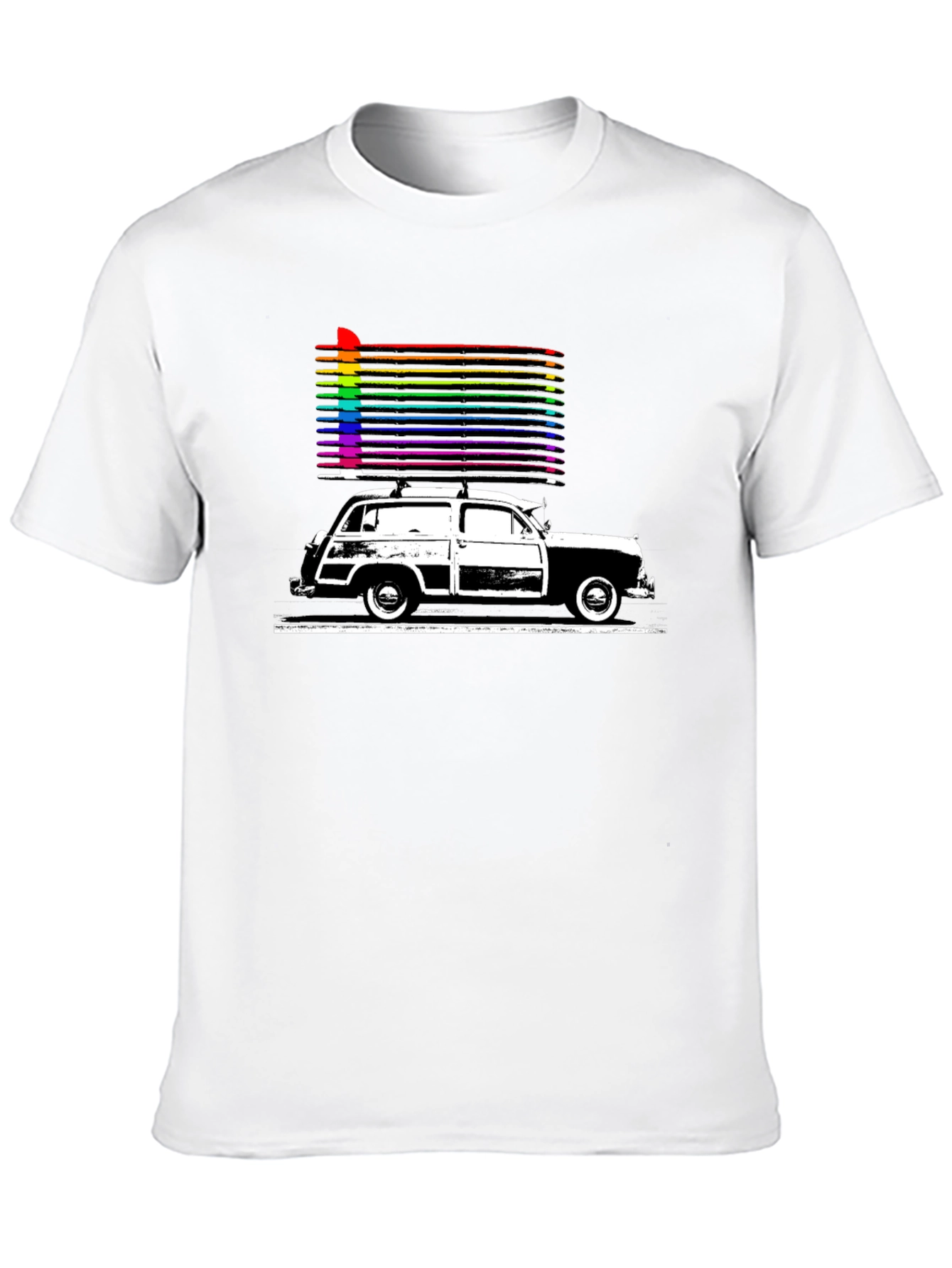 Retro Car Rainbow T-Shirt - Classic Style