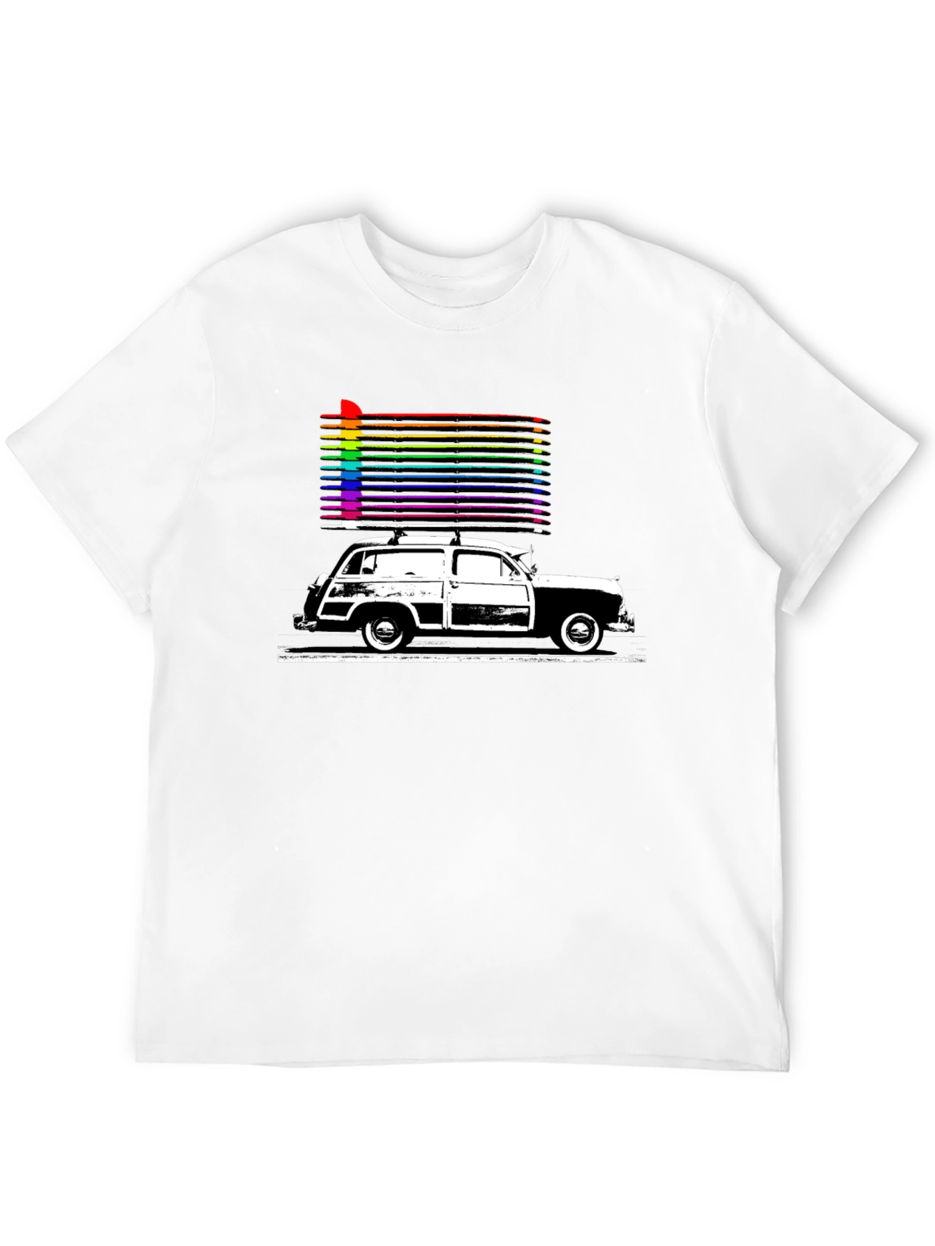 Retro Car Rainbow T-Shirt - Classic Style