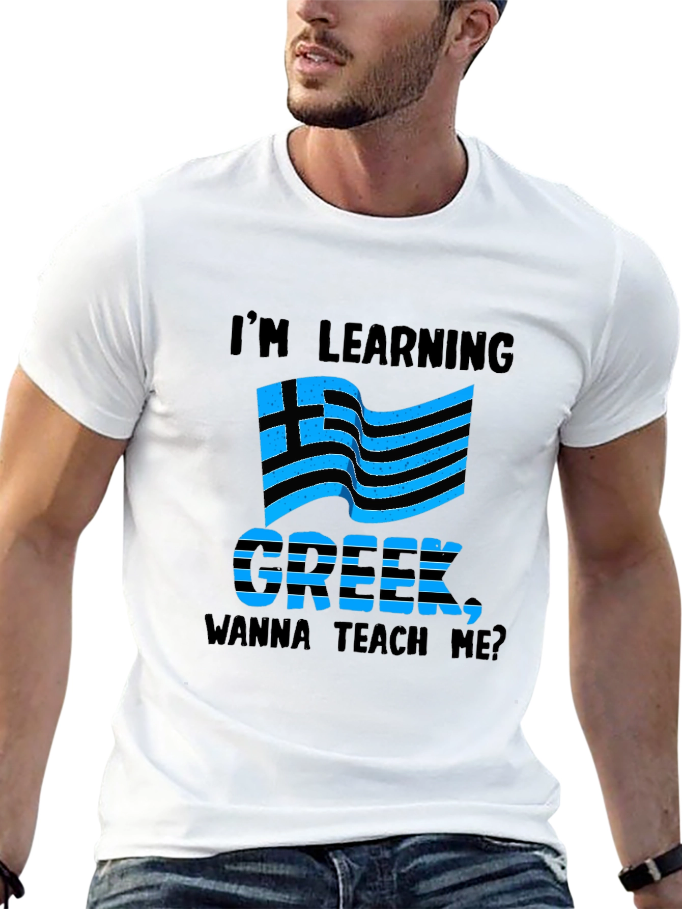 Im Learning Greek T-Shirt Funny Novelty Tee