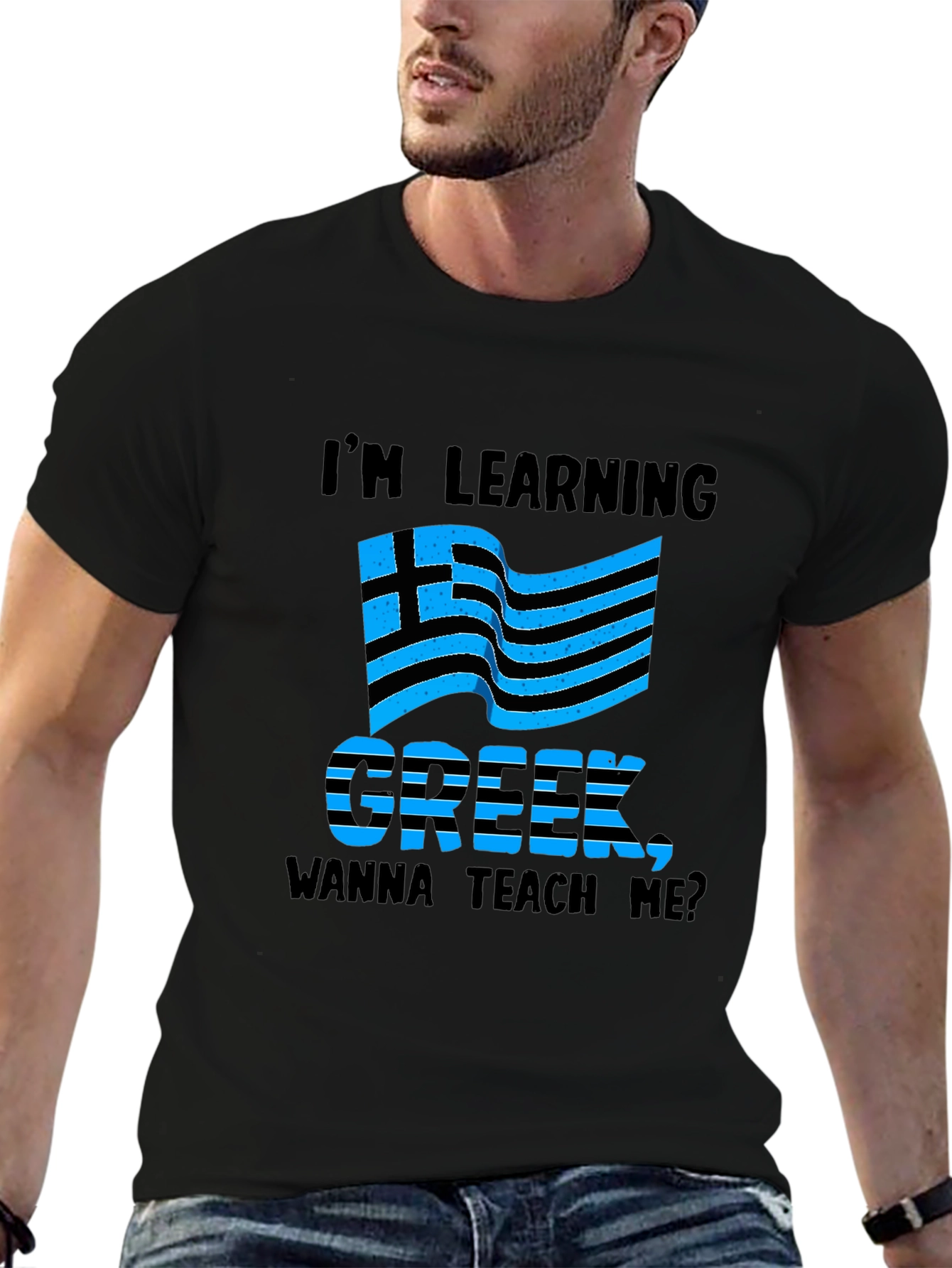 Im Learning Greek T-Shirt Funny Novelty Tee