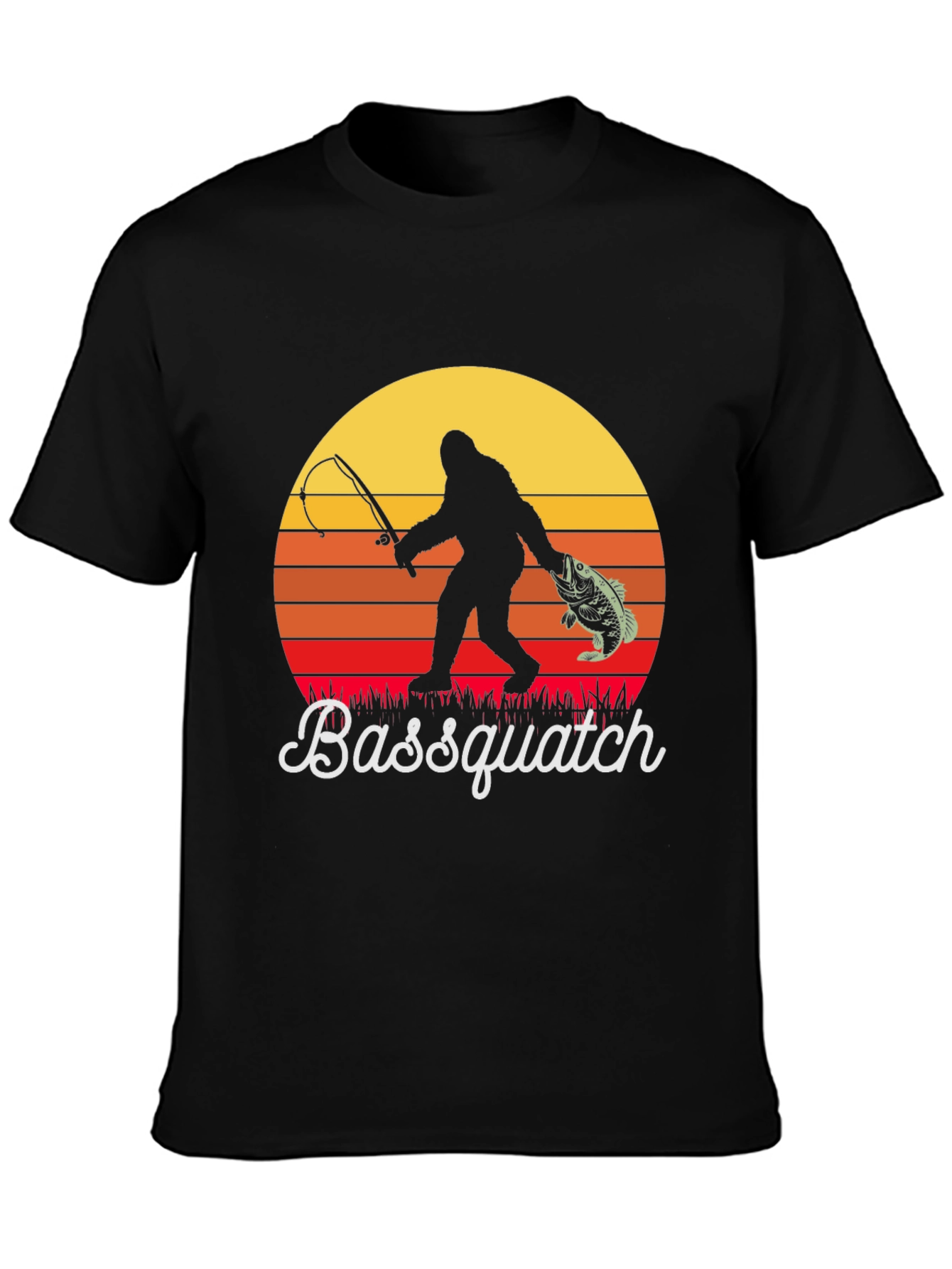 Bassquatch Graphic Tee - Fishing Bigfoot T-Shirt
