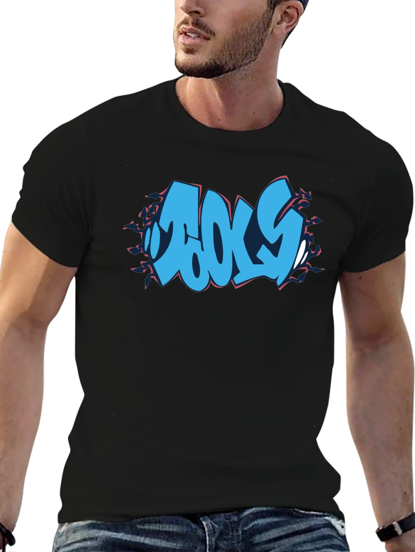 Cool Graphic Print Black T-Shirt