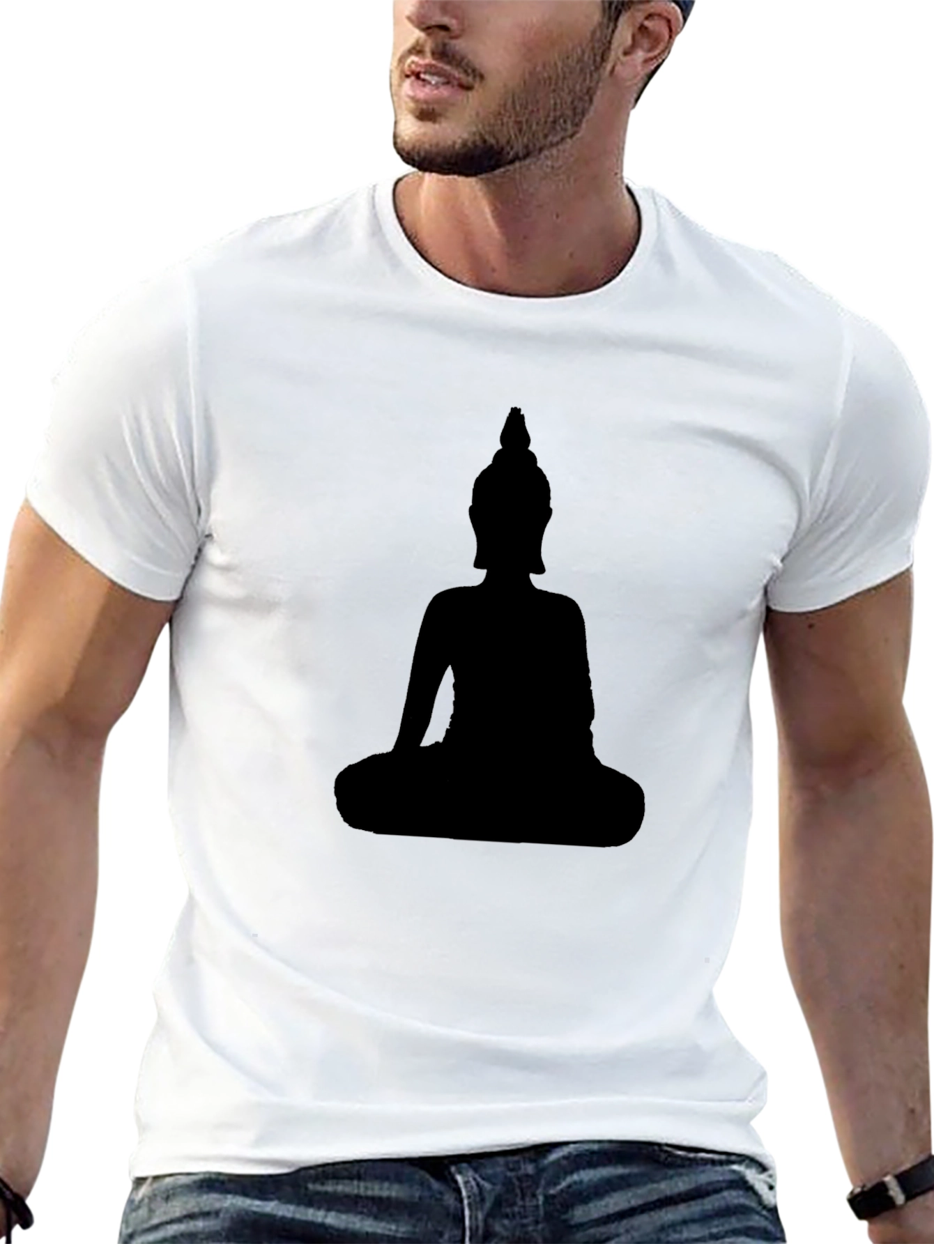 Buddha Silhouette Black T-Shirt