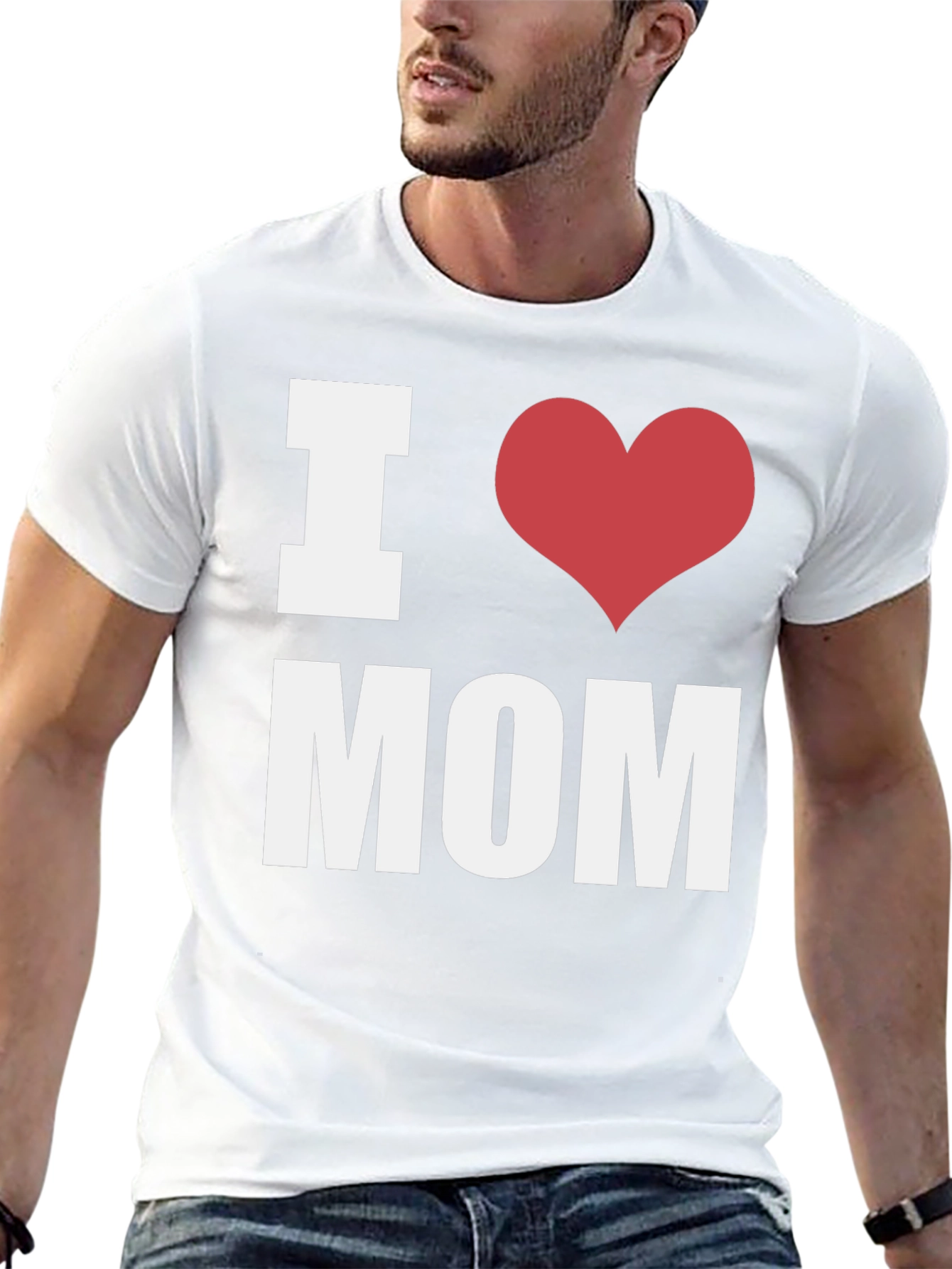 I Heart Mom T-Shirt - Black - Mens Fashion