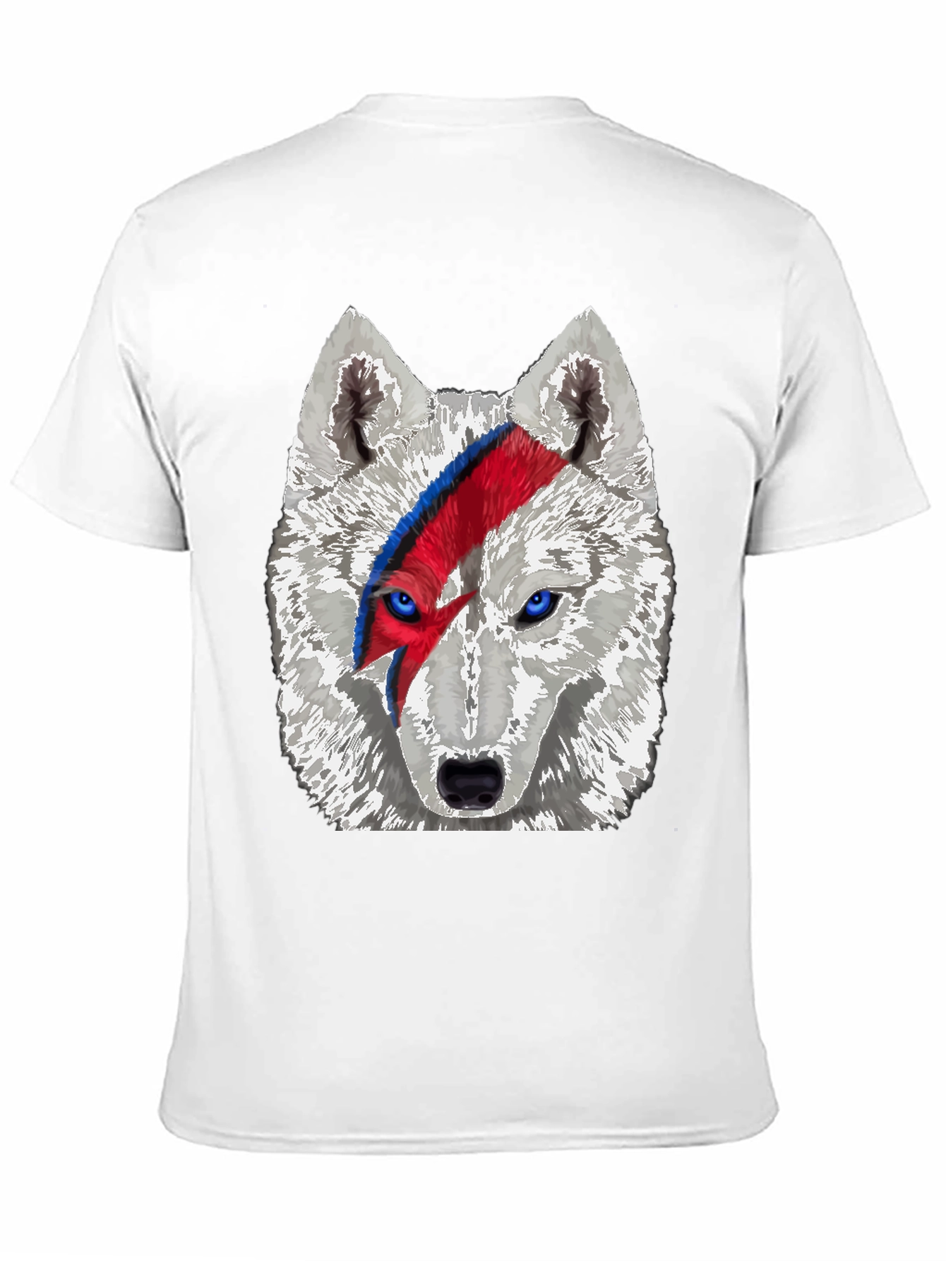 Wolf Bowie Style Graphic Tee - Mens Black T-Shirt