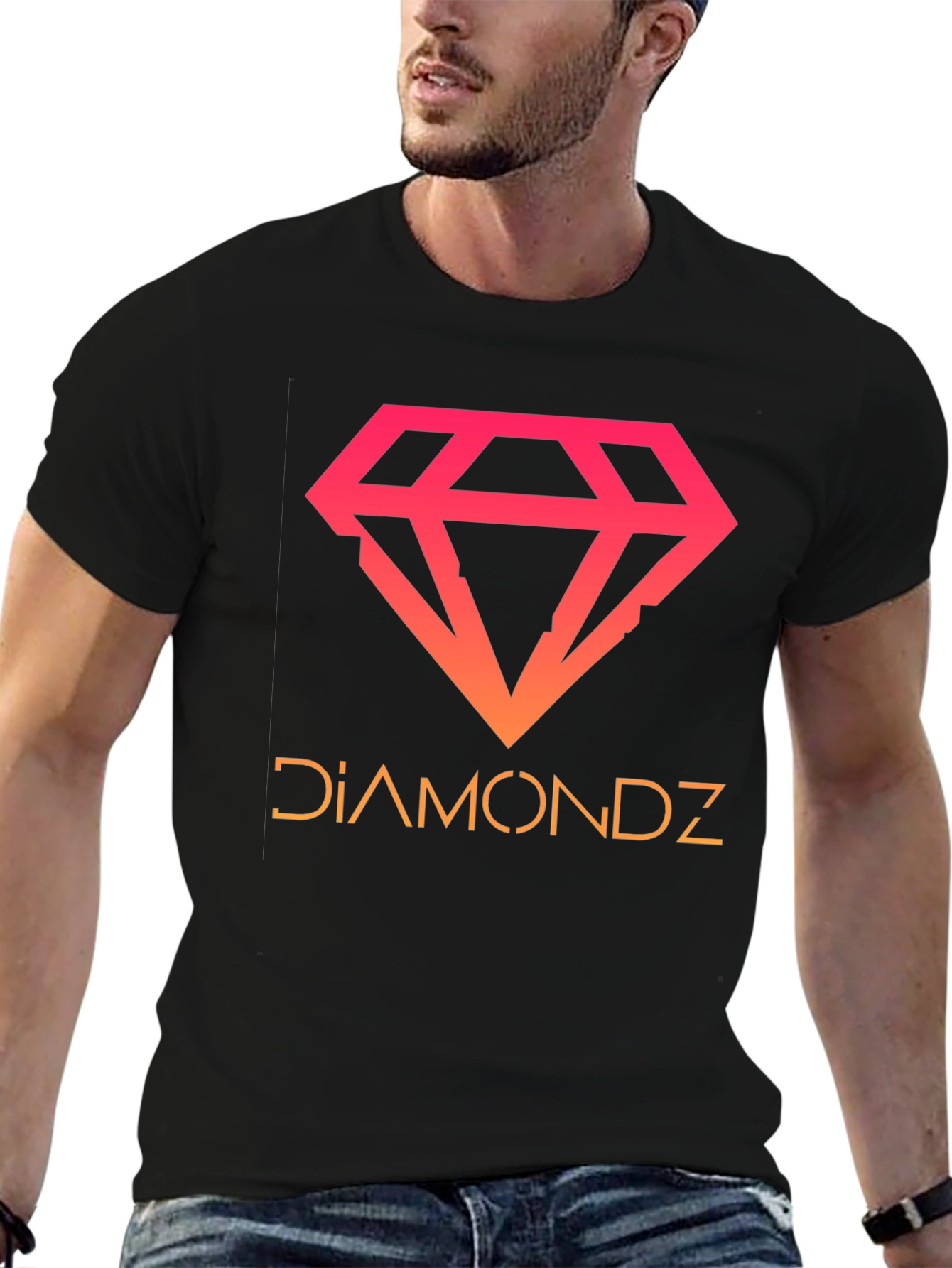 Diamondz Graphic Tee - Gradient Design Casual Wear