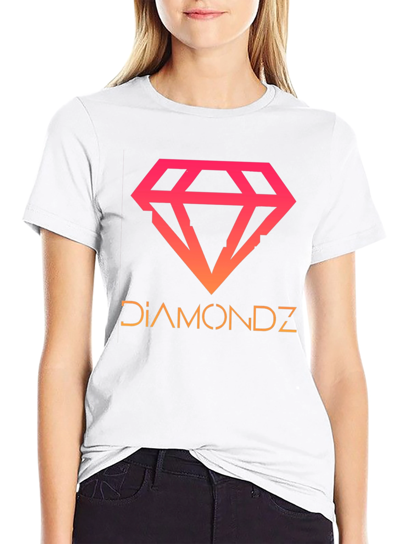 Diamondz Graphic Tee - Gradient Design Casual Wear