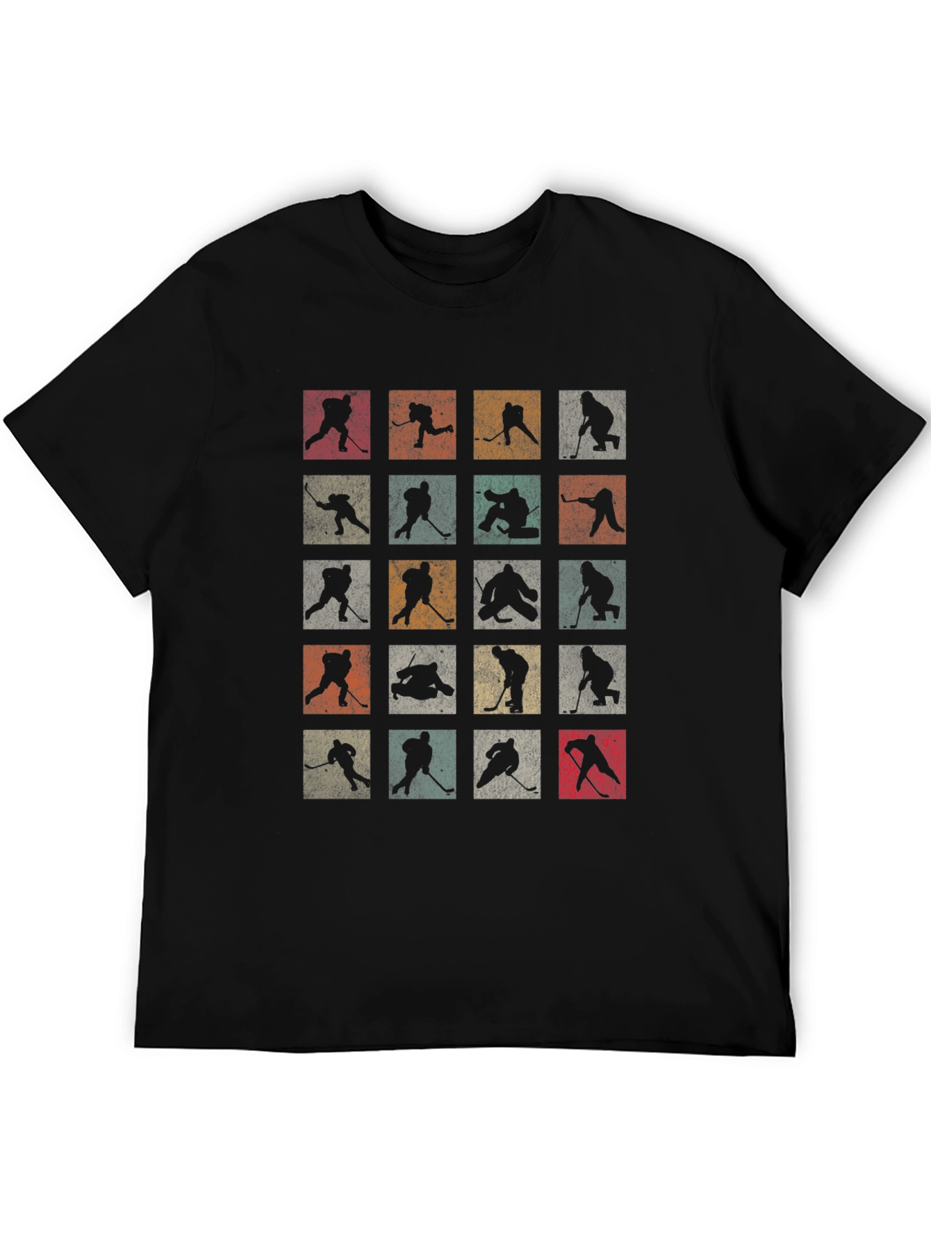Retro Hockey Silhouettes Tee - Classic Sporty Style