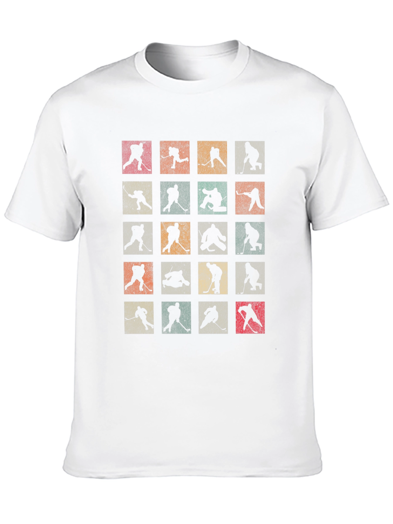 Retro Hockey Silhouettes Tee - Classic Sporty Style