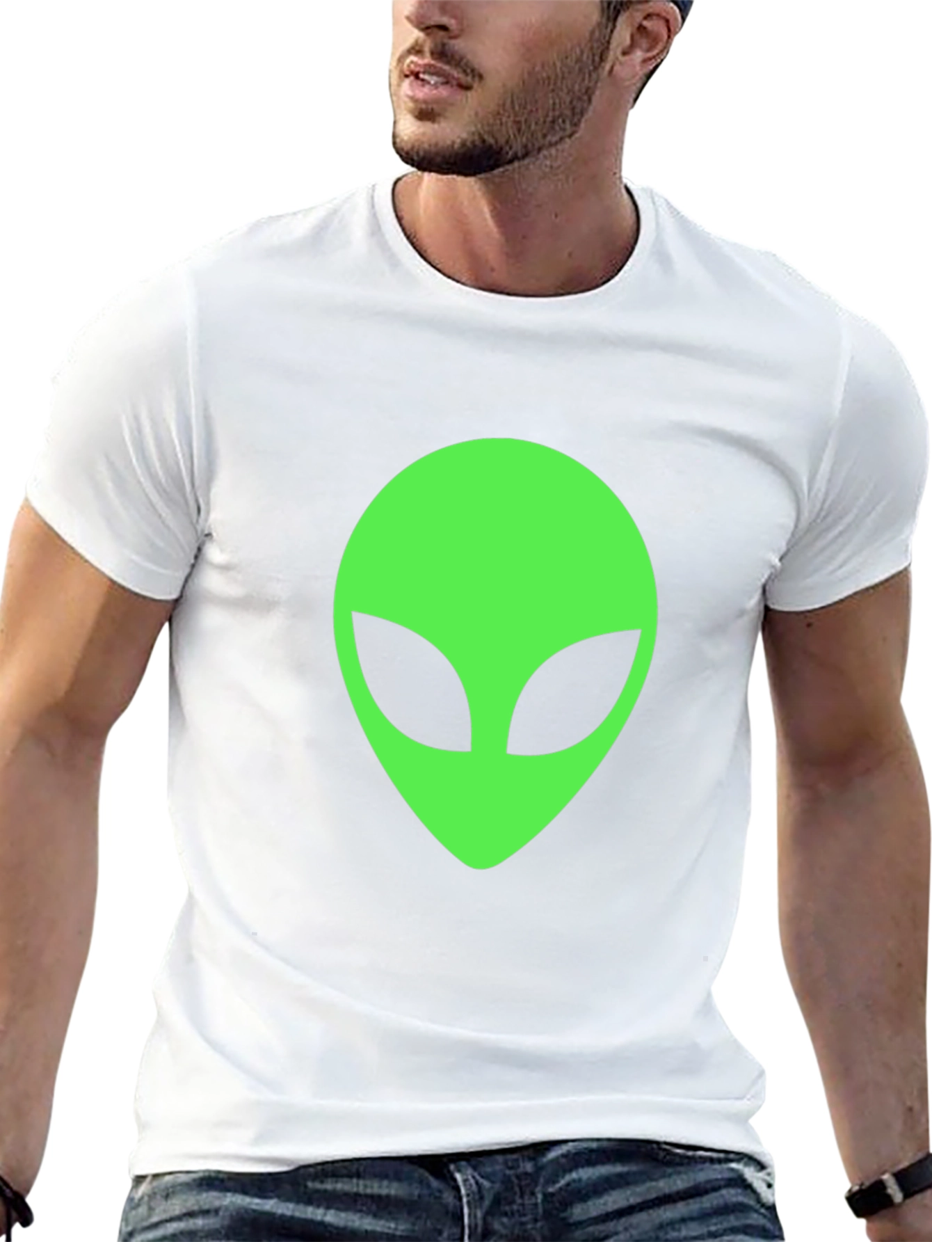 Alien Head Graphic T-Shirt - Classic Black
