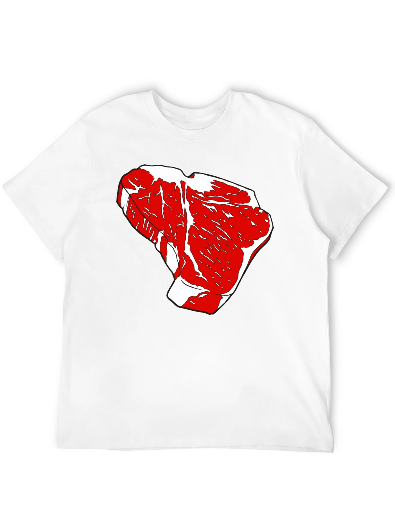 Steak Graphic Tee - Black Cotton T-Shirt