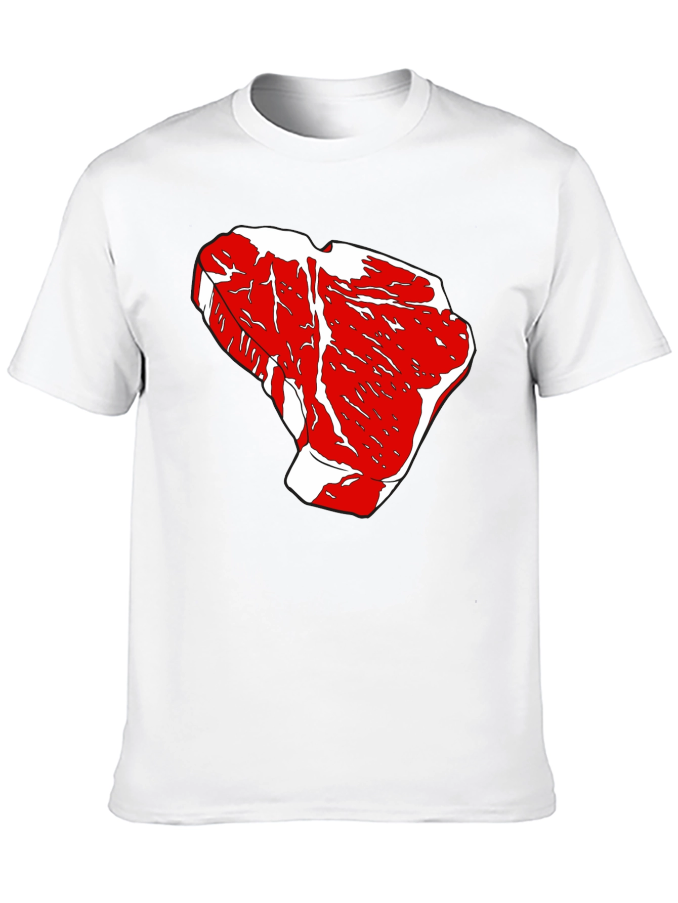 Steak Graphic Tee - Black Cotton T-Shirt