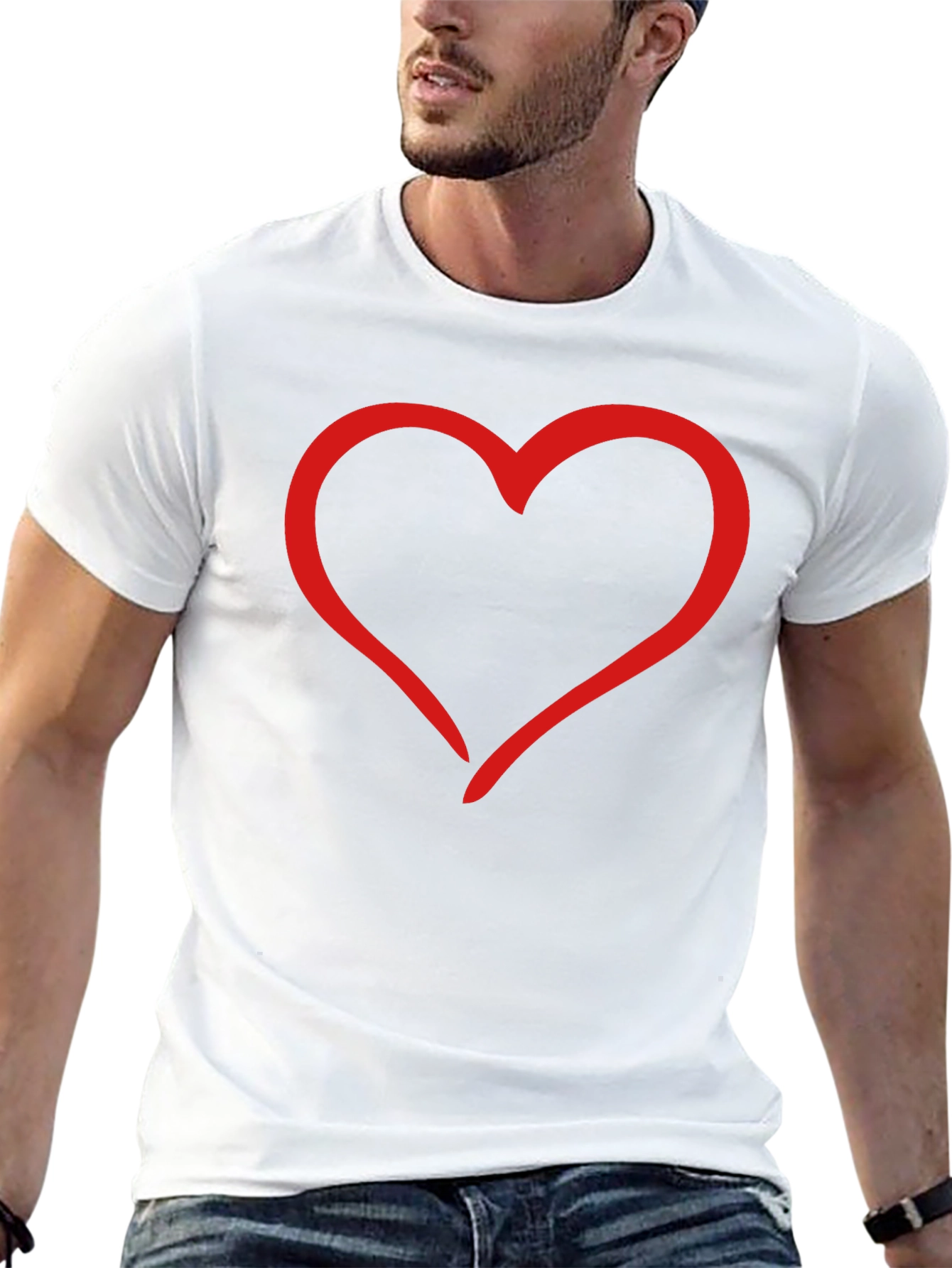 Heart Graphic Tee - Black Casual T-Shirt