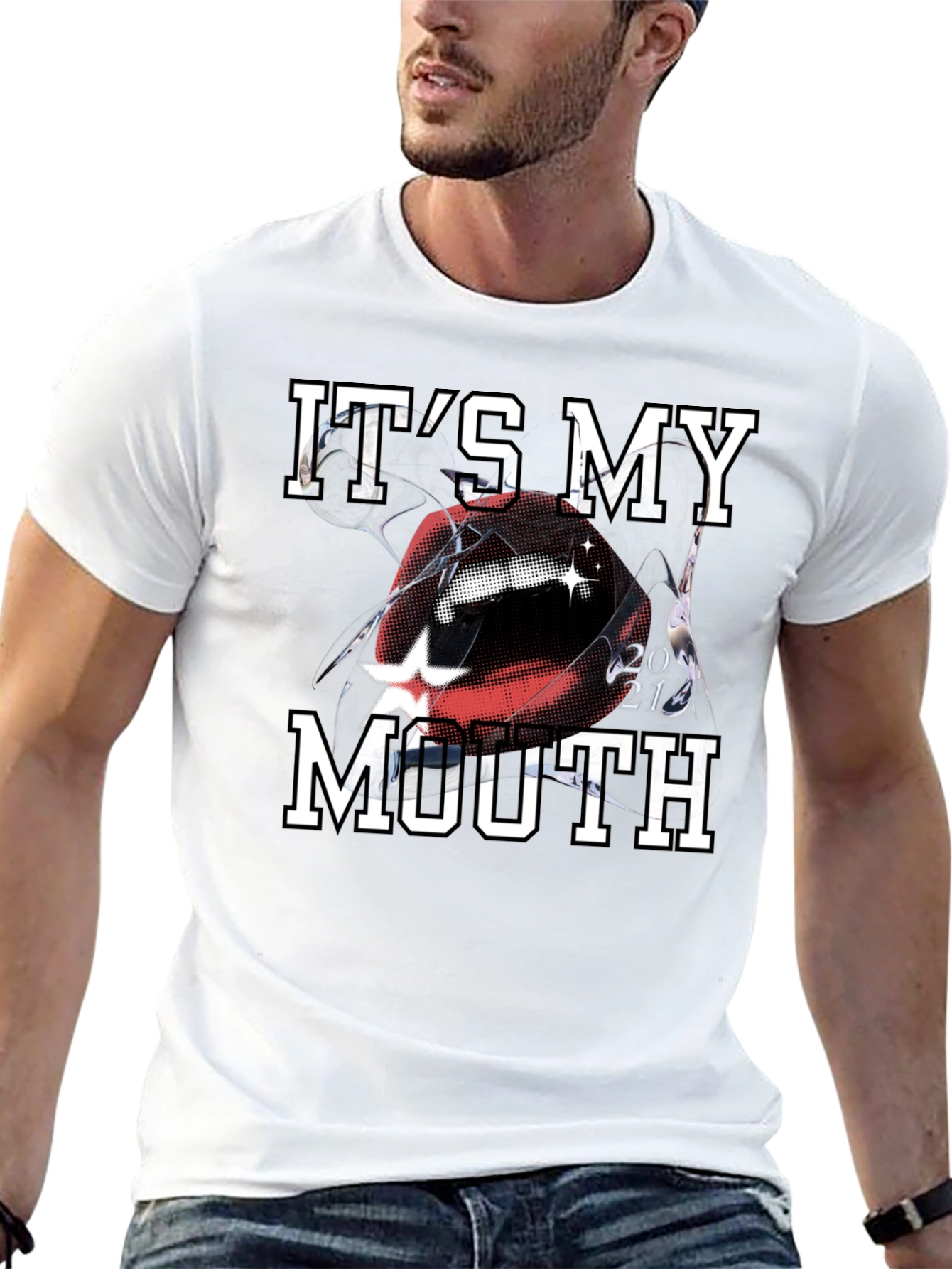 Its My Mouth Graphic Print T-Shirt