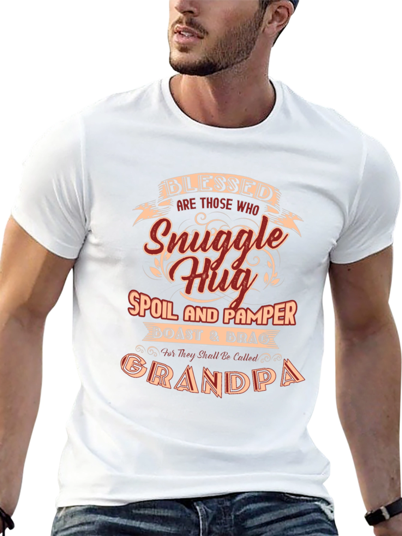 Blessed Grandpa T-Shirt - Snuggle Hug Design