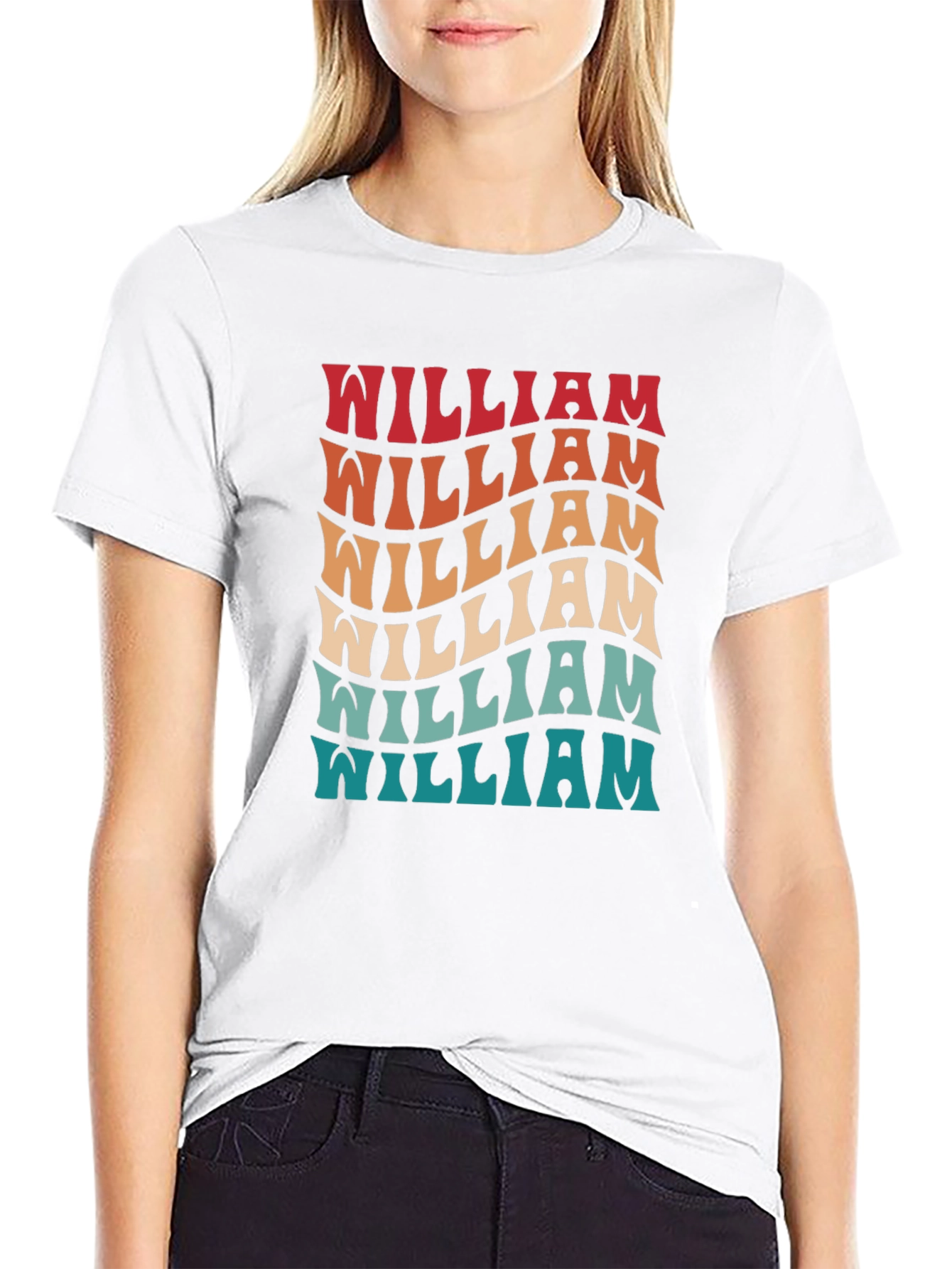 Retro Wavy William Name T-Shirt