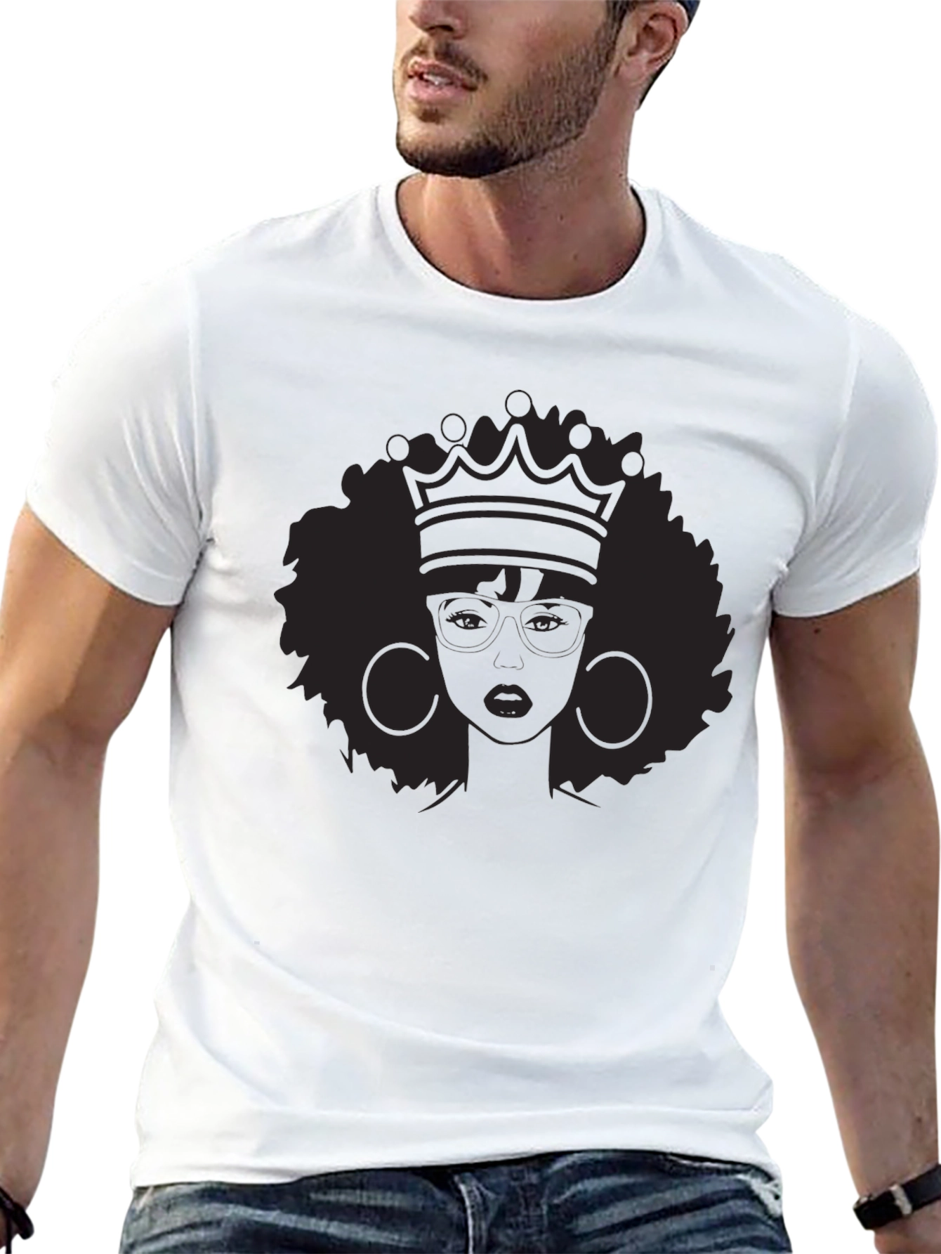 Queen Afro Crown Black T-Shirt