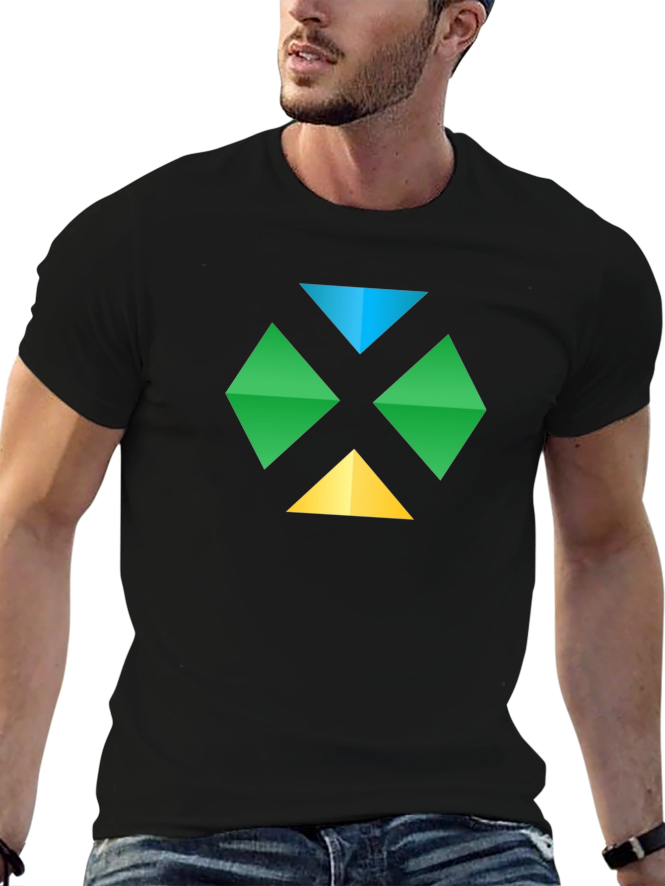 Geometric Diamond Graphic Tee - Casual Comfort