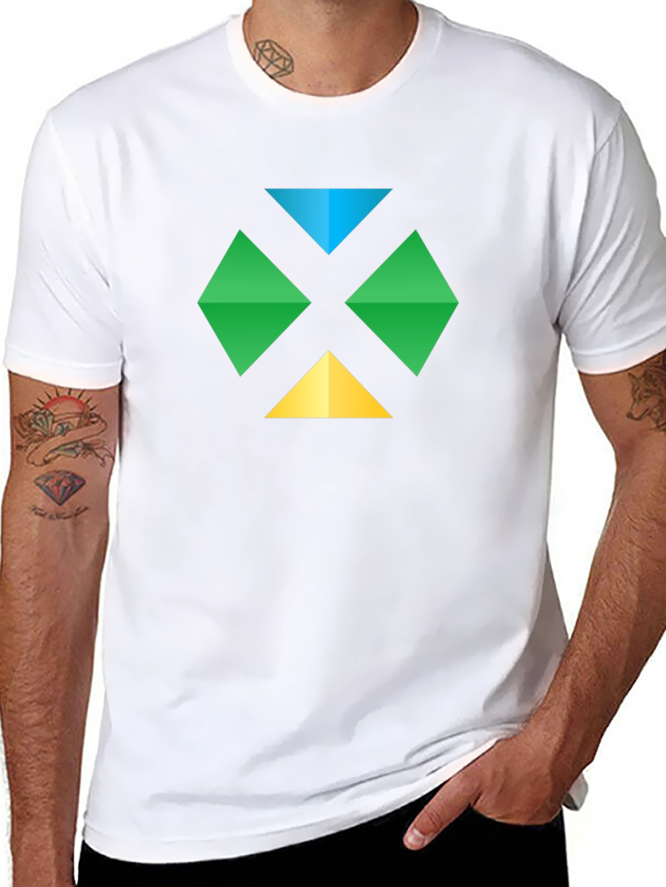 Geometric Diamond Graphic Tee - Casual Comfort
