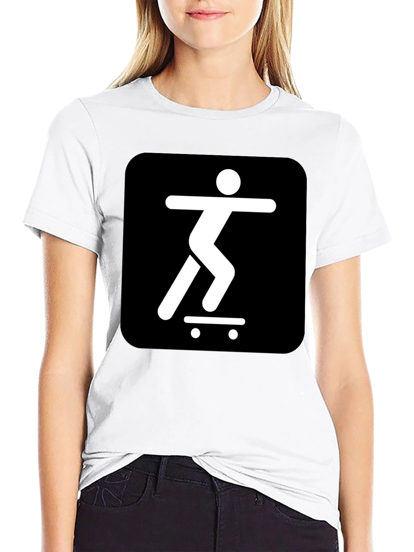 Skater Icon Graphic Tee - Cool Black T-Shirt