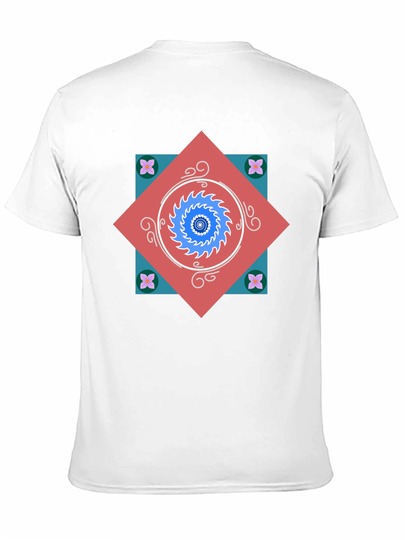 Geometric Mandala Graphic Tee - Modern Artistic Design