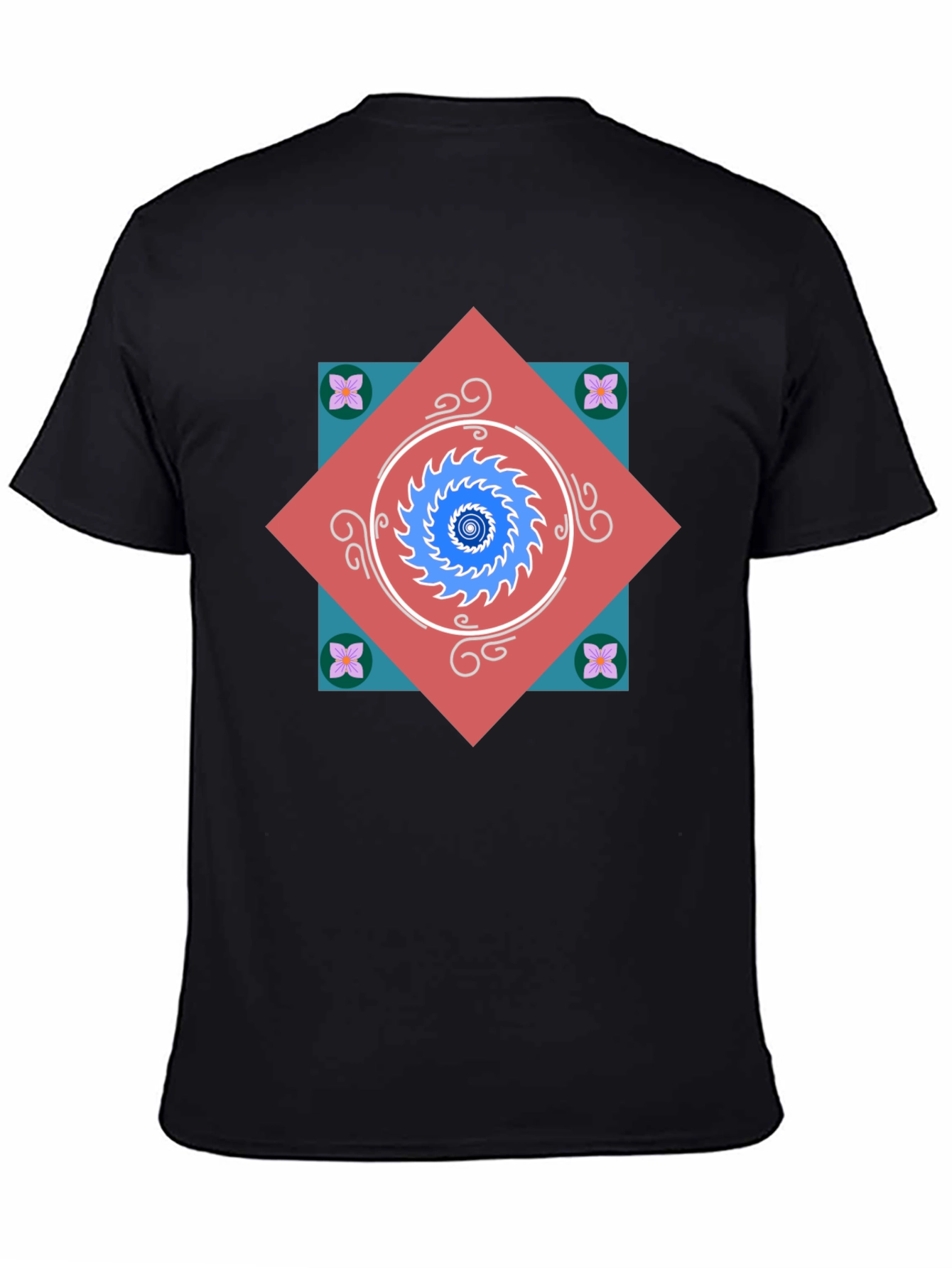 Geometric Mandala Graphic Tee - Modern Artistic Design