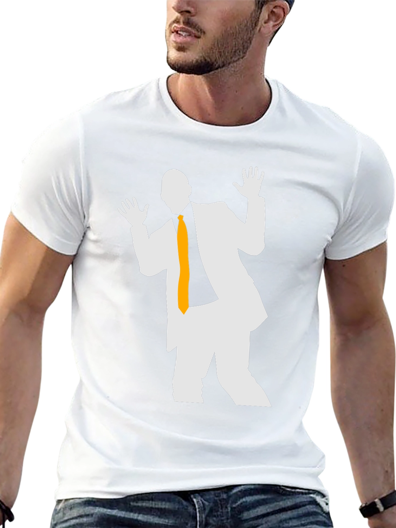 Silhouette Suit T-Shirt: Black Cotton Blend Unique Design