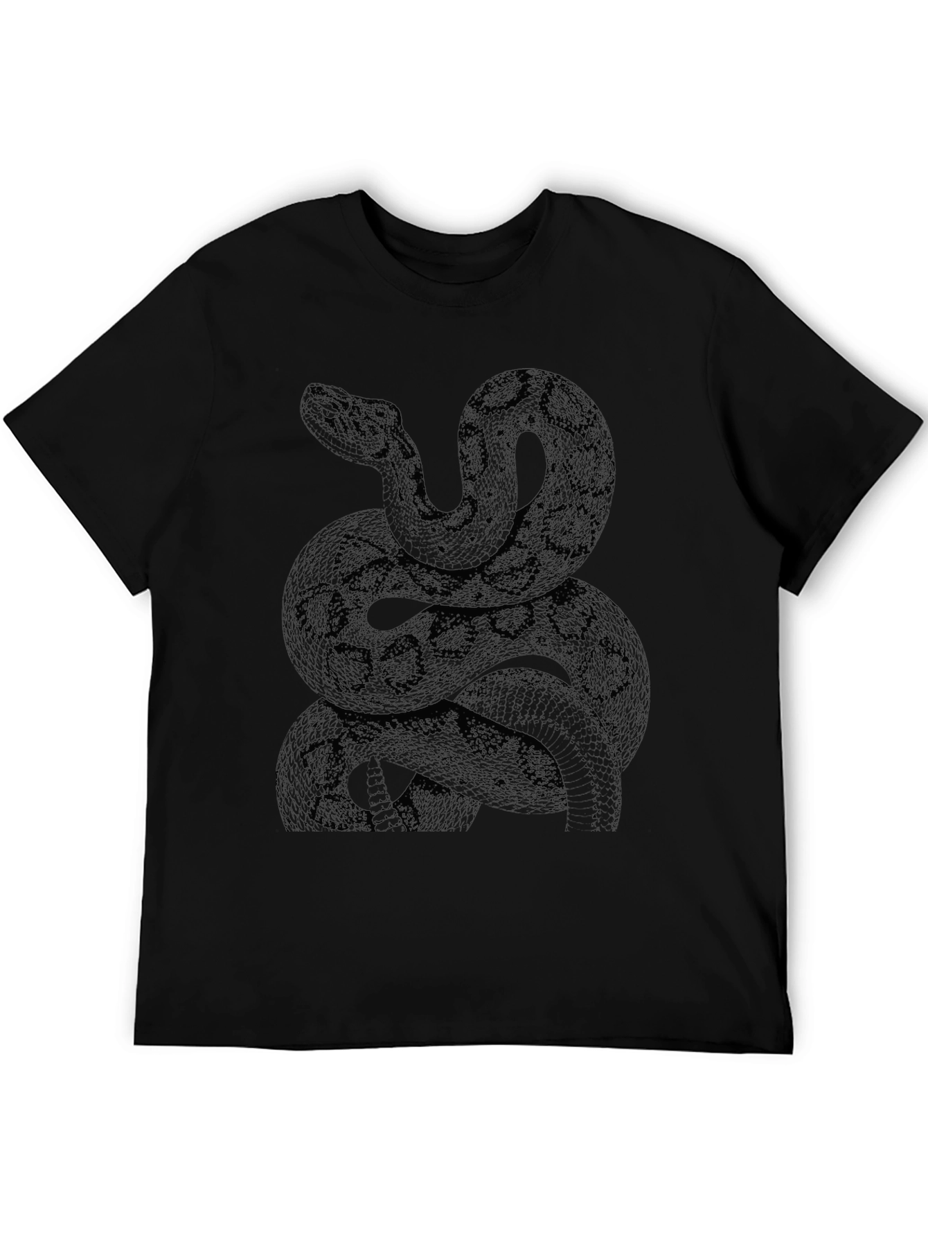 Snake Graphic Print Black T-Shirt