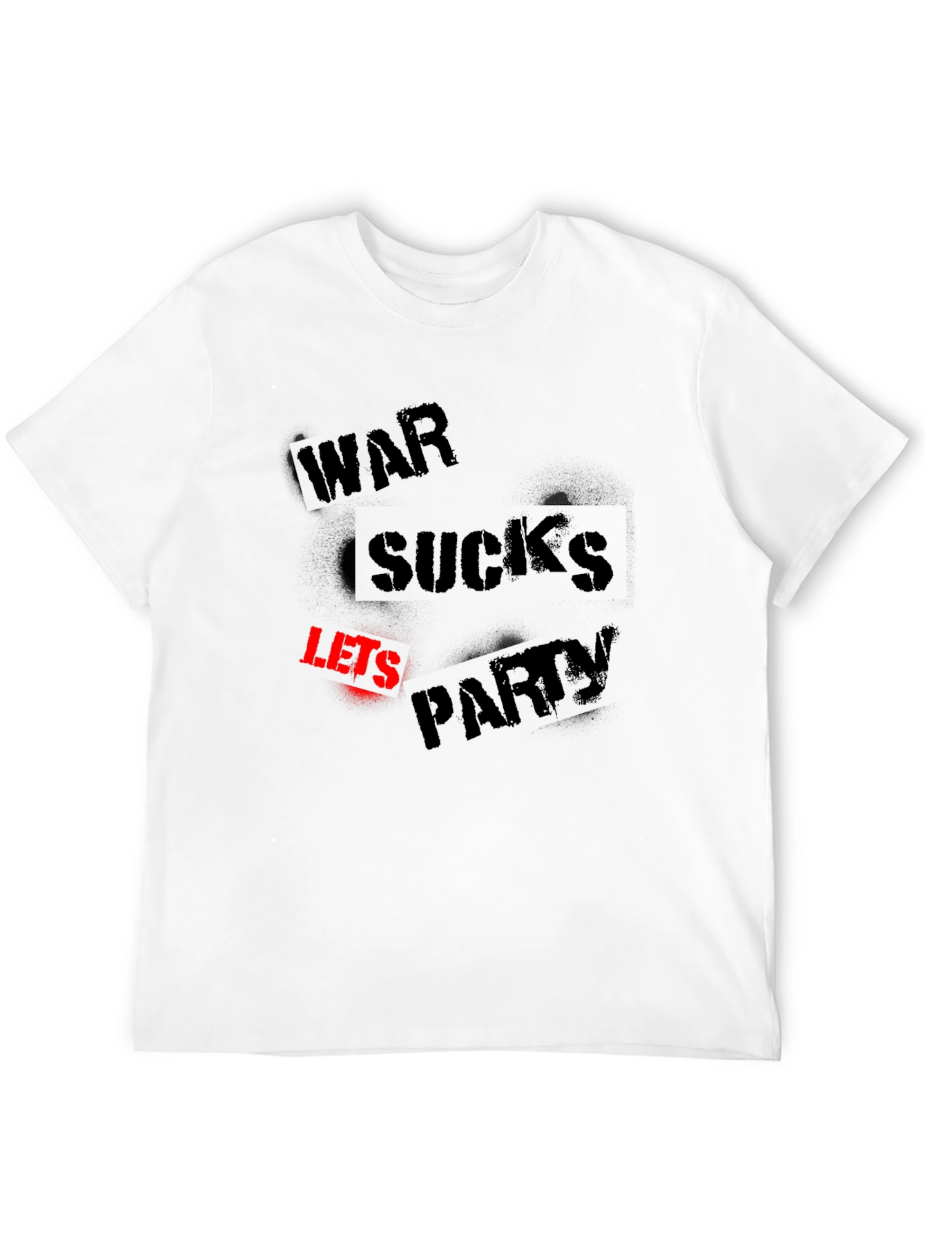 War Sucks Lets Party Black Graphic Tee