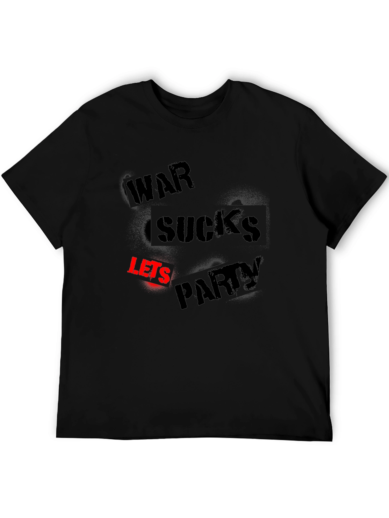 War Sucks Lets Party Black Graphic Tee