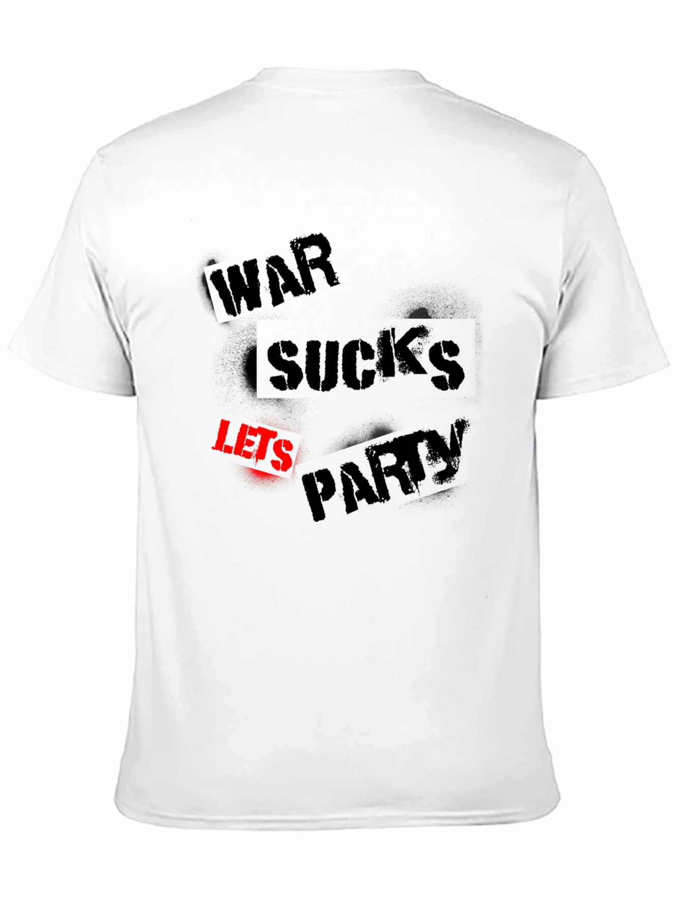 War Sucks Lets Party Black Graphic Tee