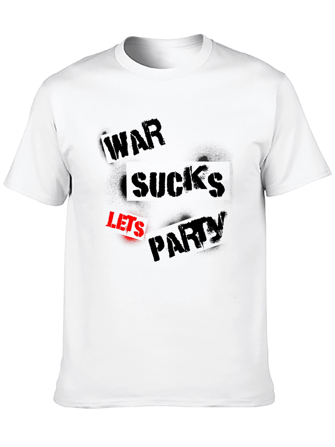 War Sucks Lets Party Black Graphic Tee