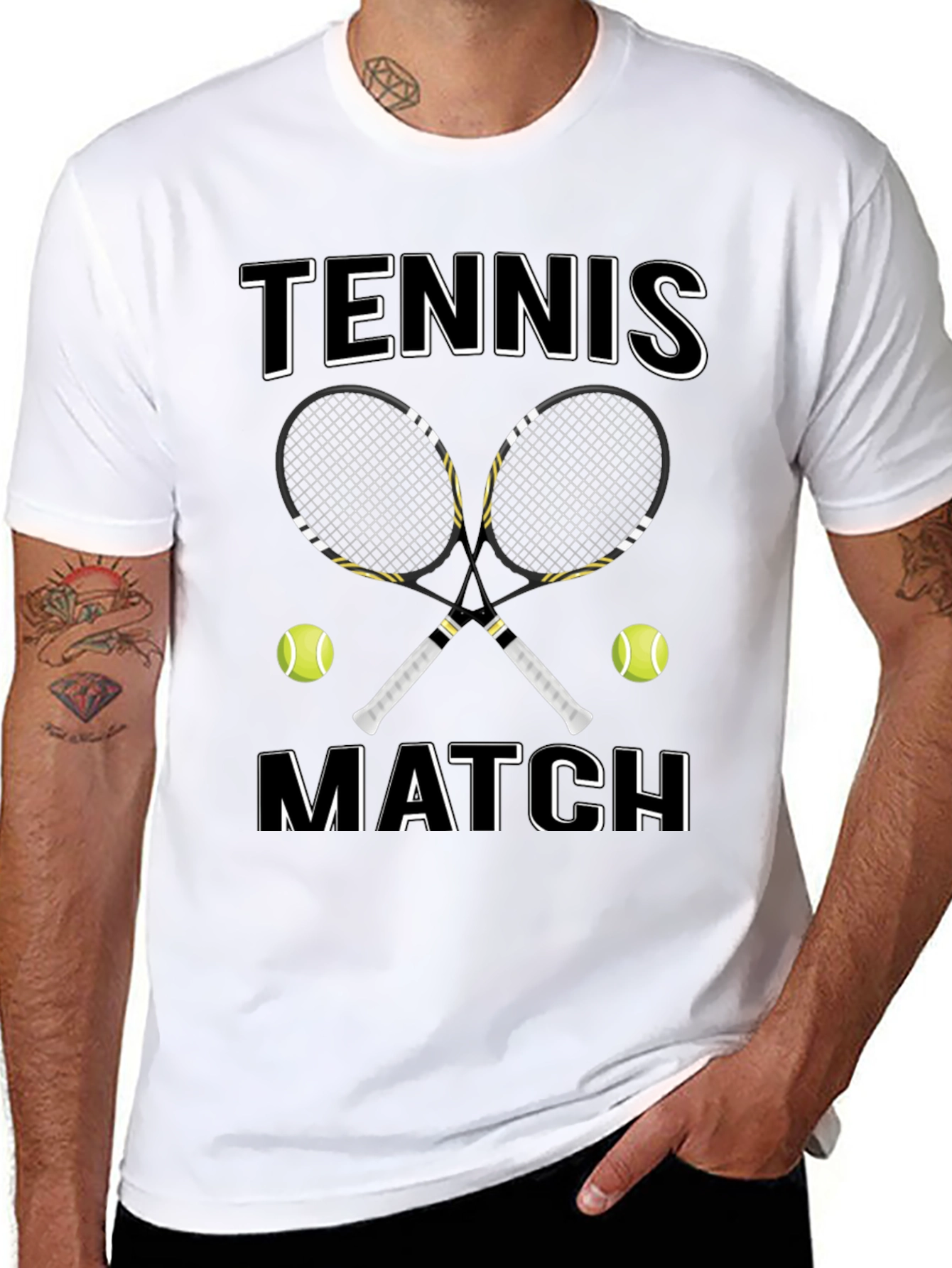 Tennis Match Graphic T-Shirt