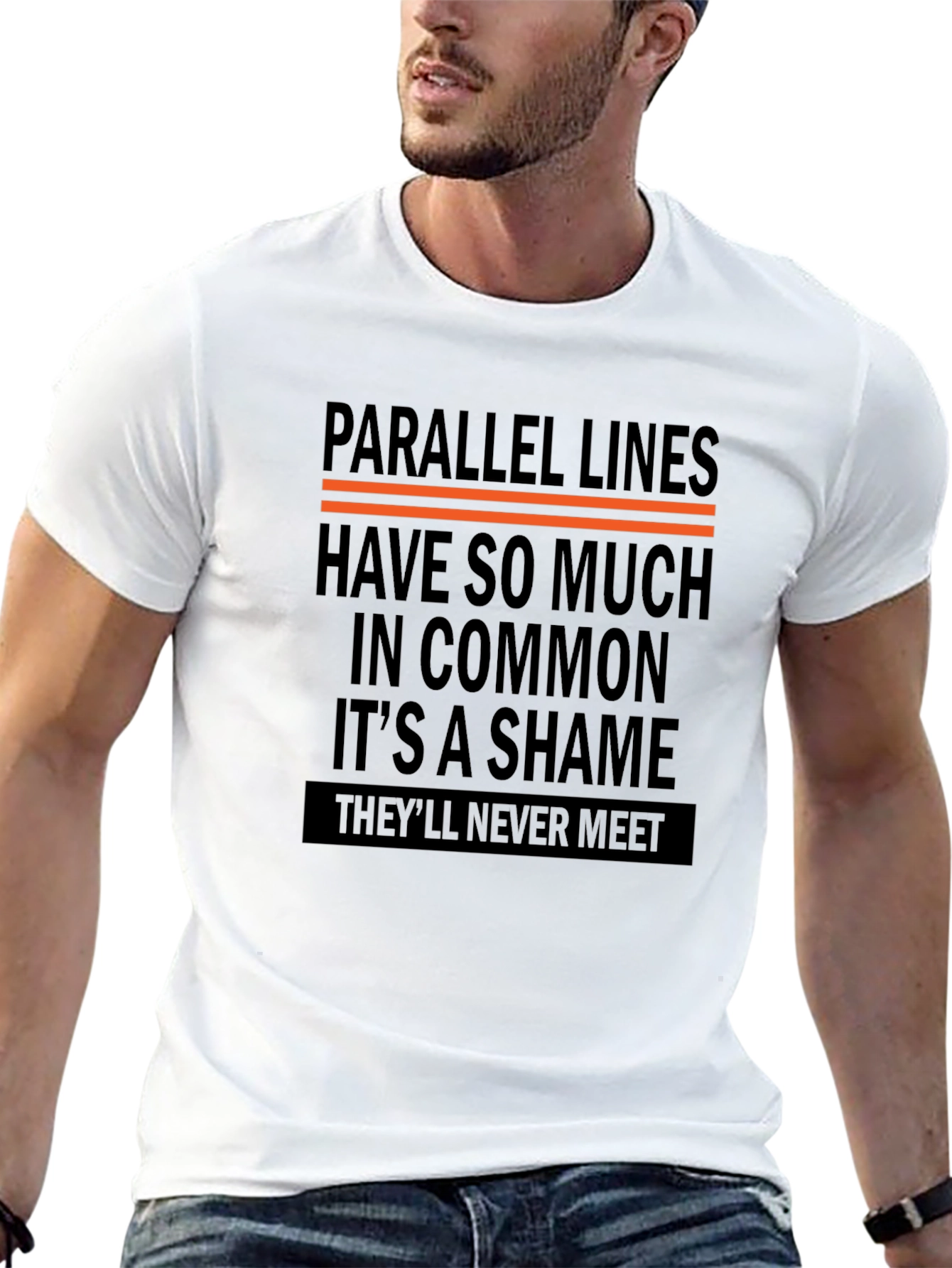 Parallel Lines Graphic Tee - Never Meet Humor
