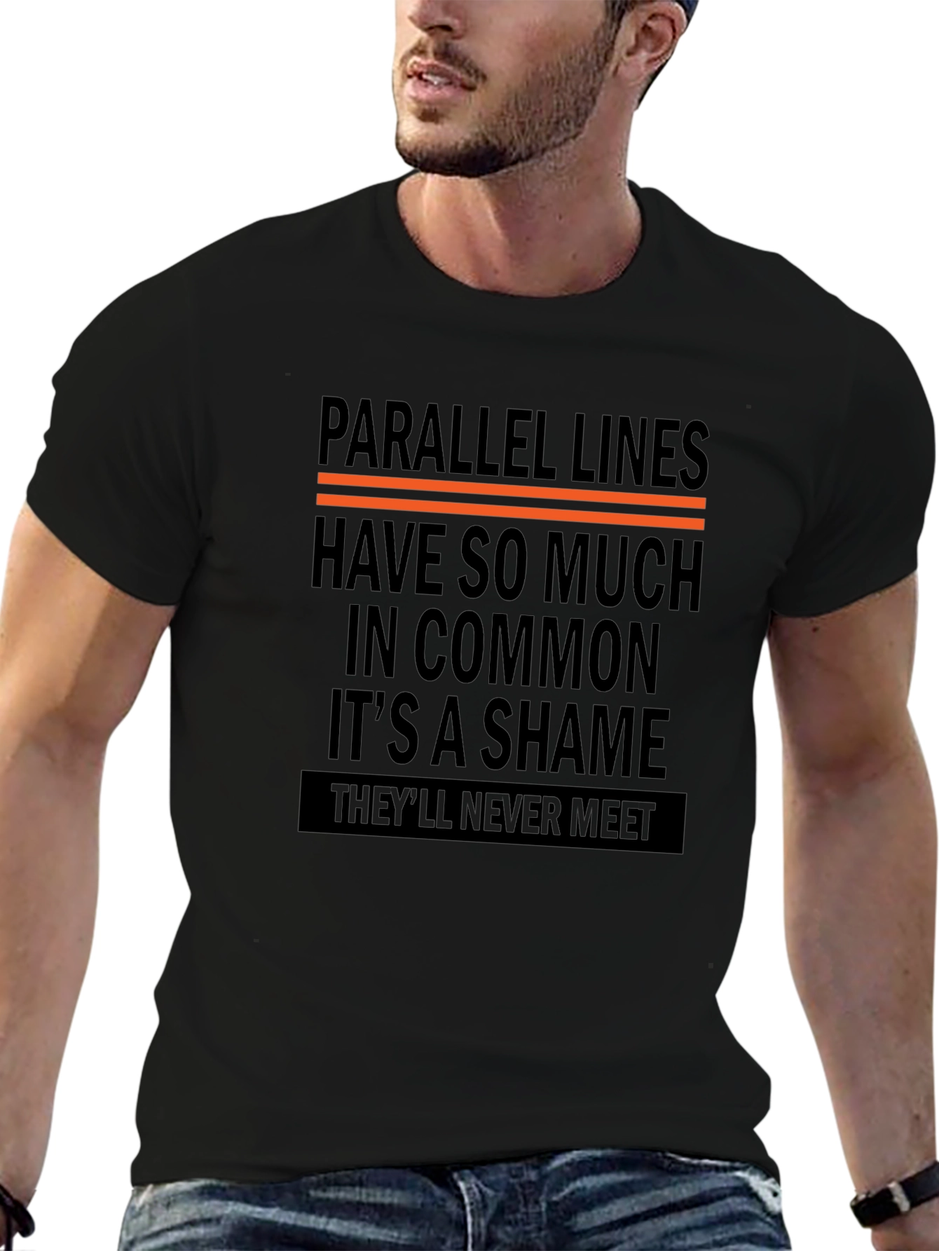 Parallel Lines Graphic Tee - Never Meet Humor
