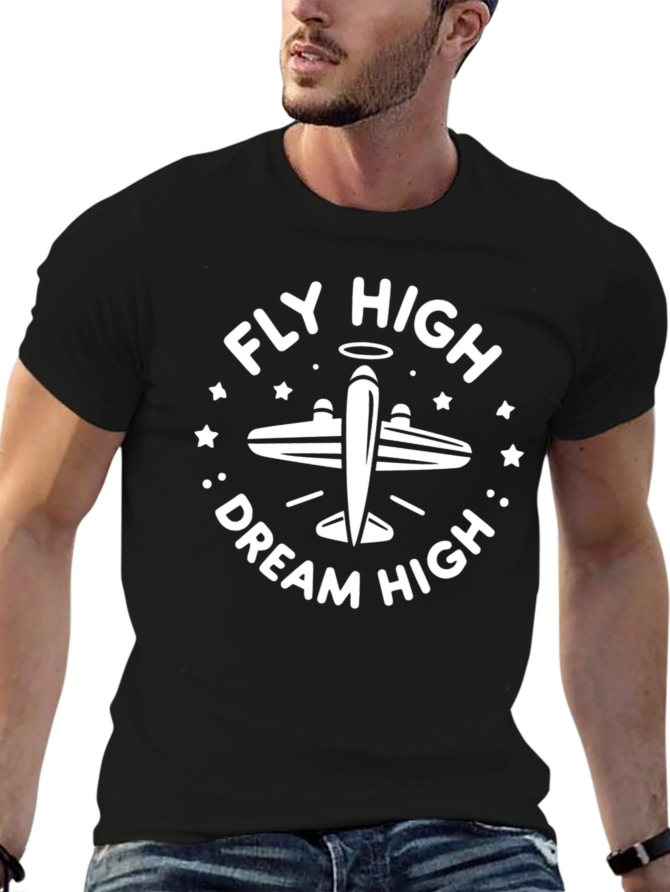 Fly High Dream High Black T-Shirt