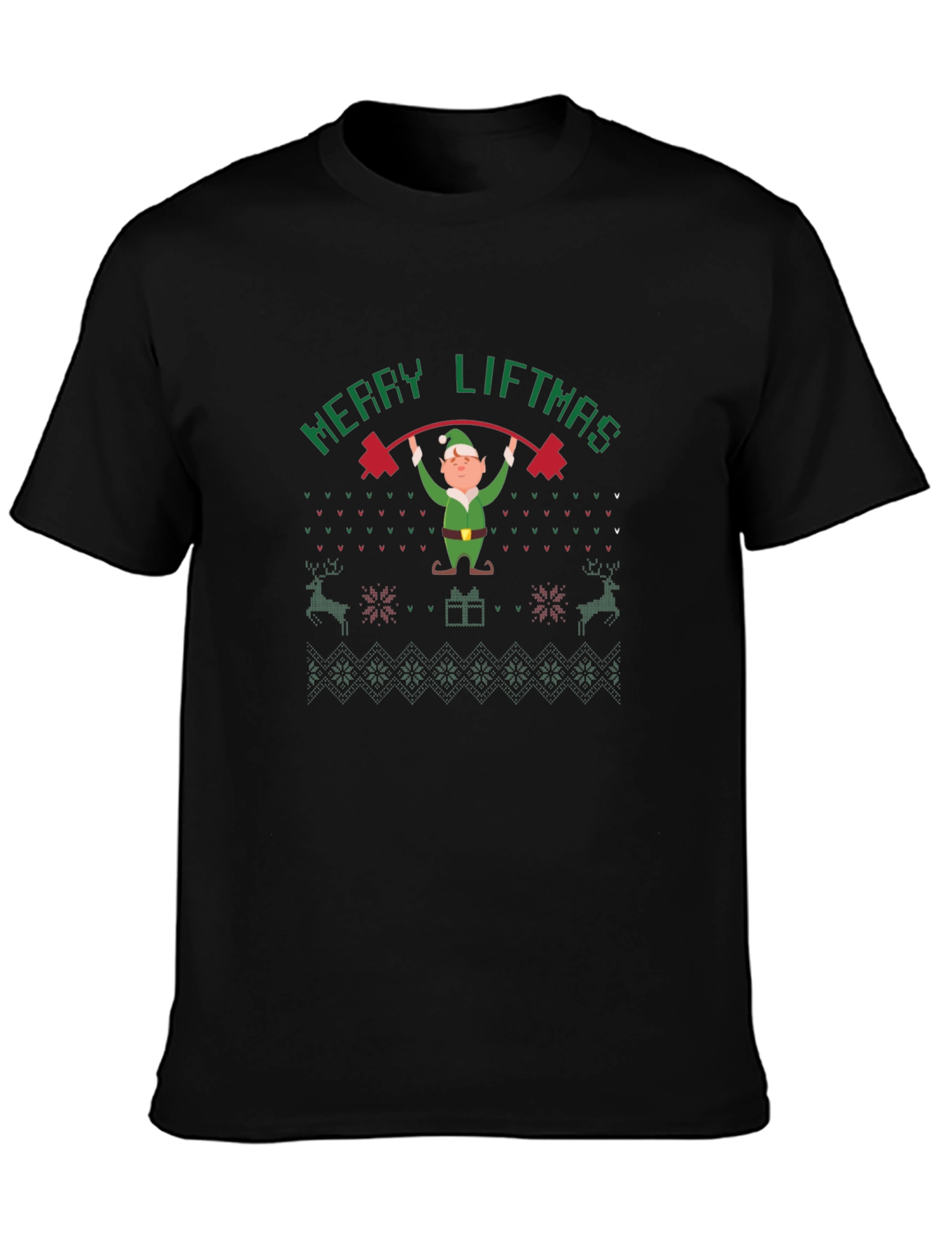 Merry Liftmas Funny Gym Elf Christmas T-Shirt