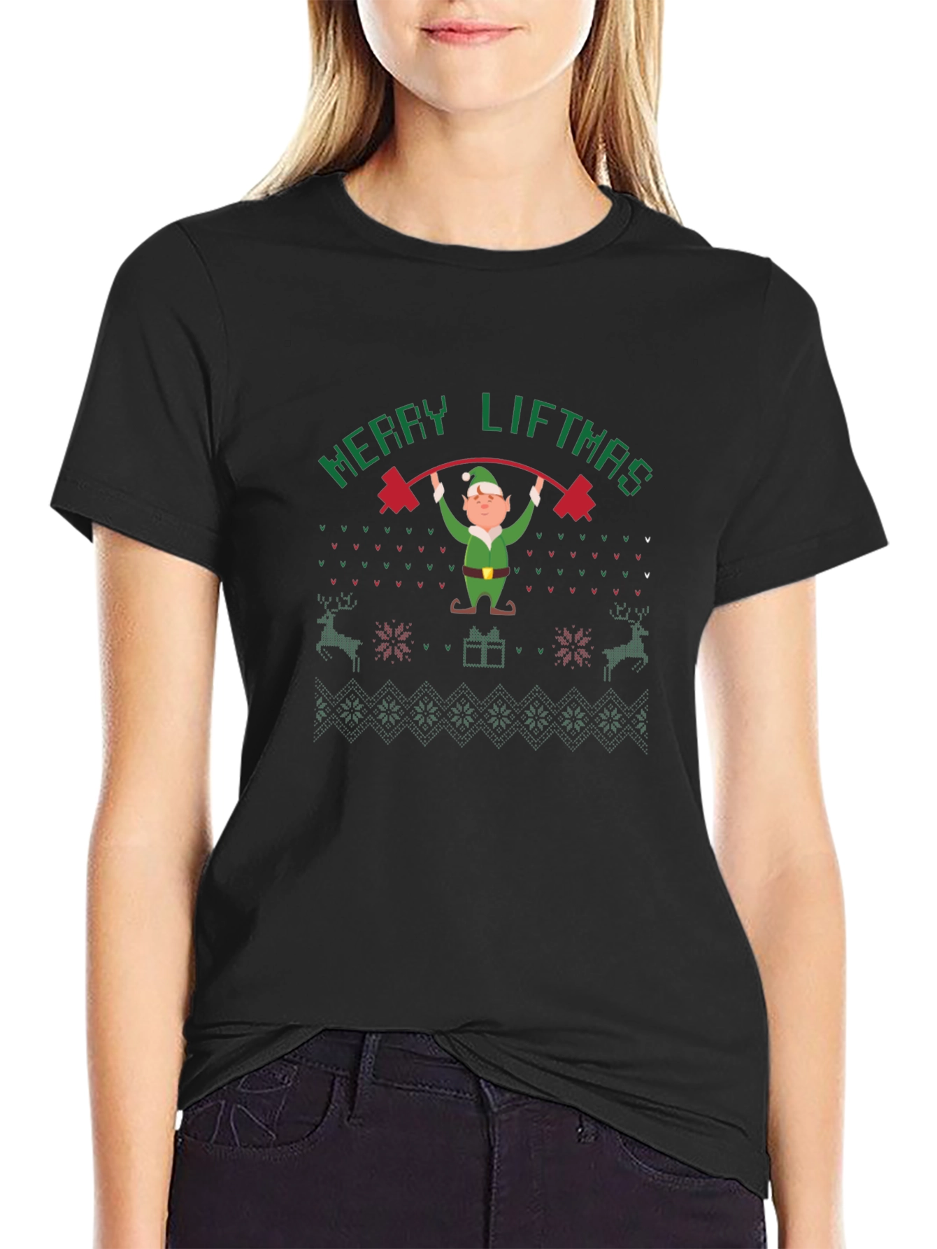 Merry Liftmas Funny Gym Elf Christmas T-Shirt