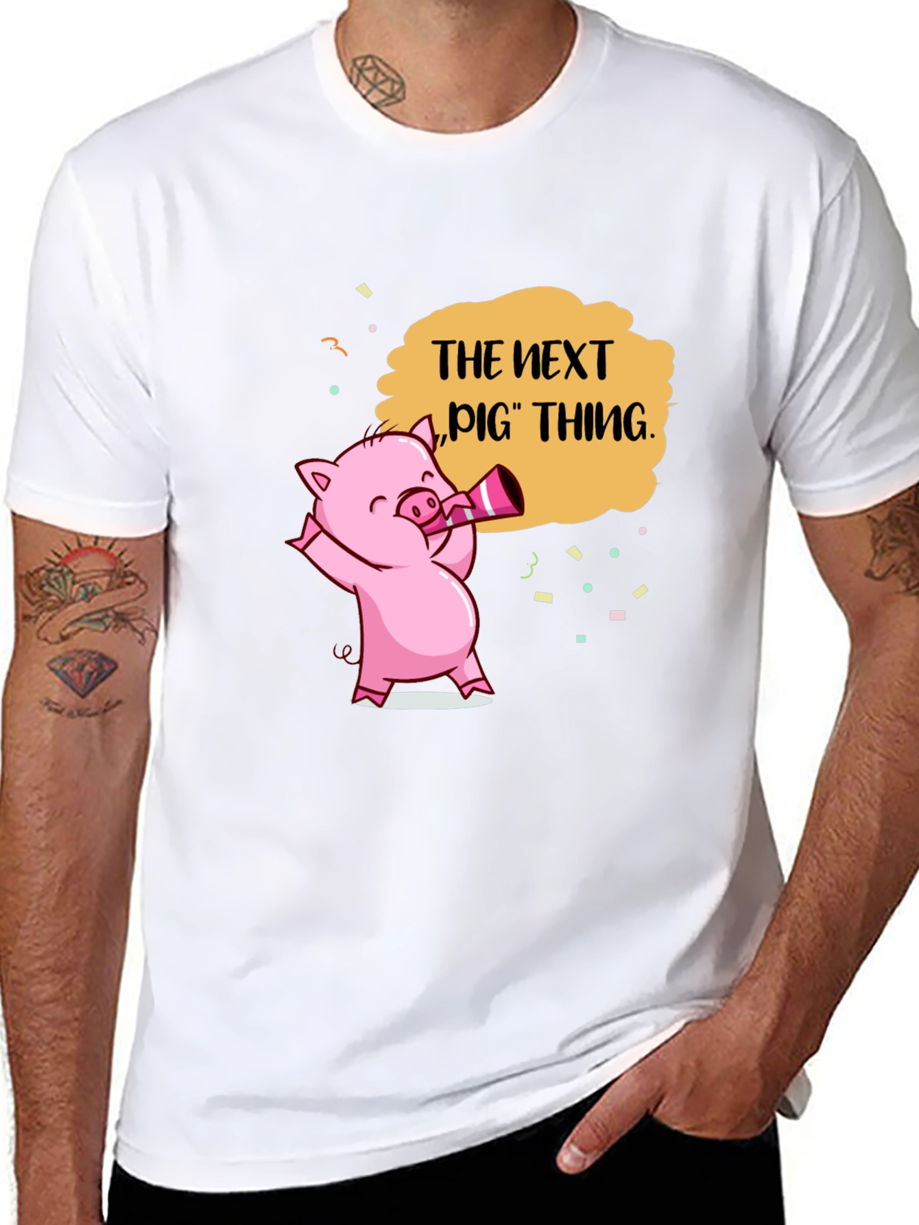 Next Pig Thing Graphic Tee - Black Cotton T-Shirt