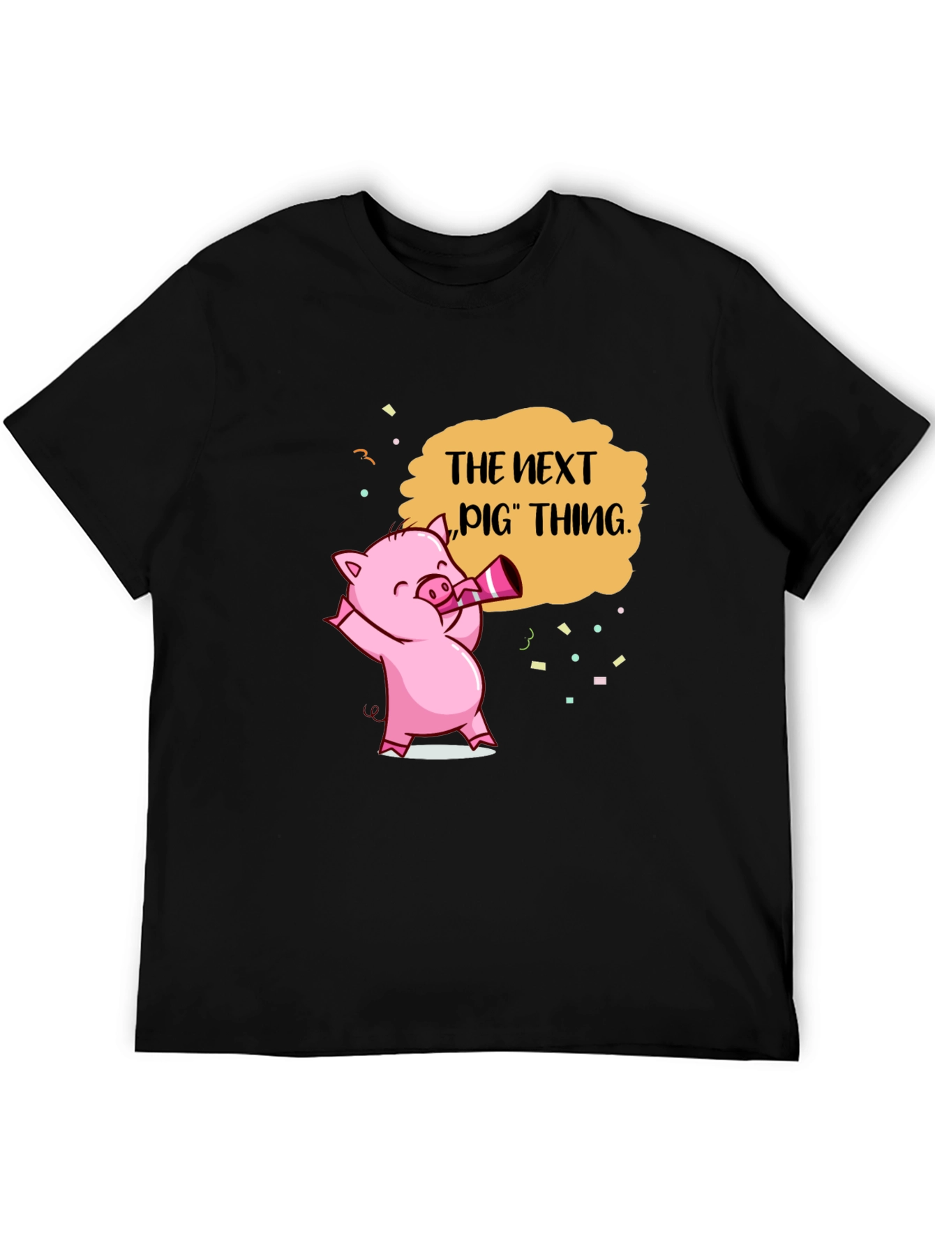 Next Pig Thing Graphic Tee - Black Cotton T-Shirt