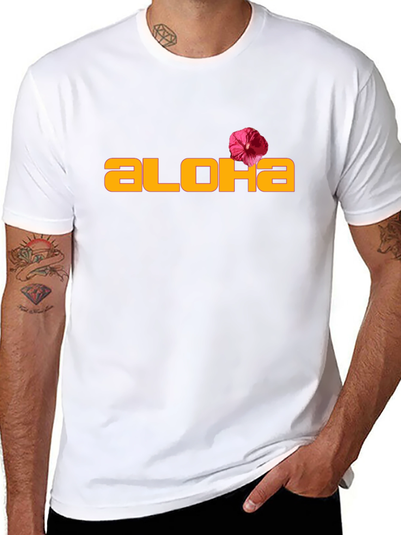 Aloha Graphic Tee - Black Casual T-Shirt