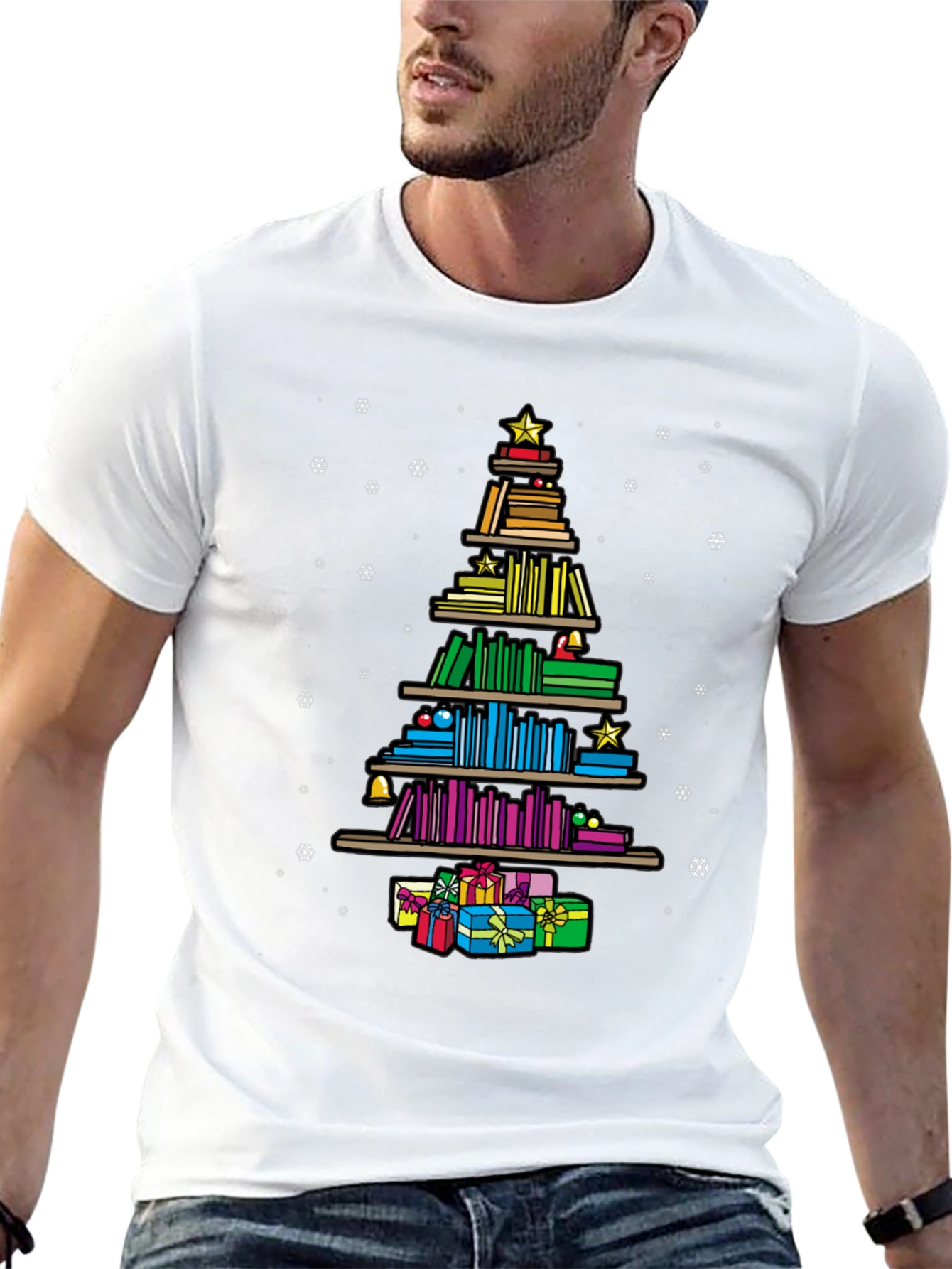 Book Lover Christmas Tree T-Shirt
