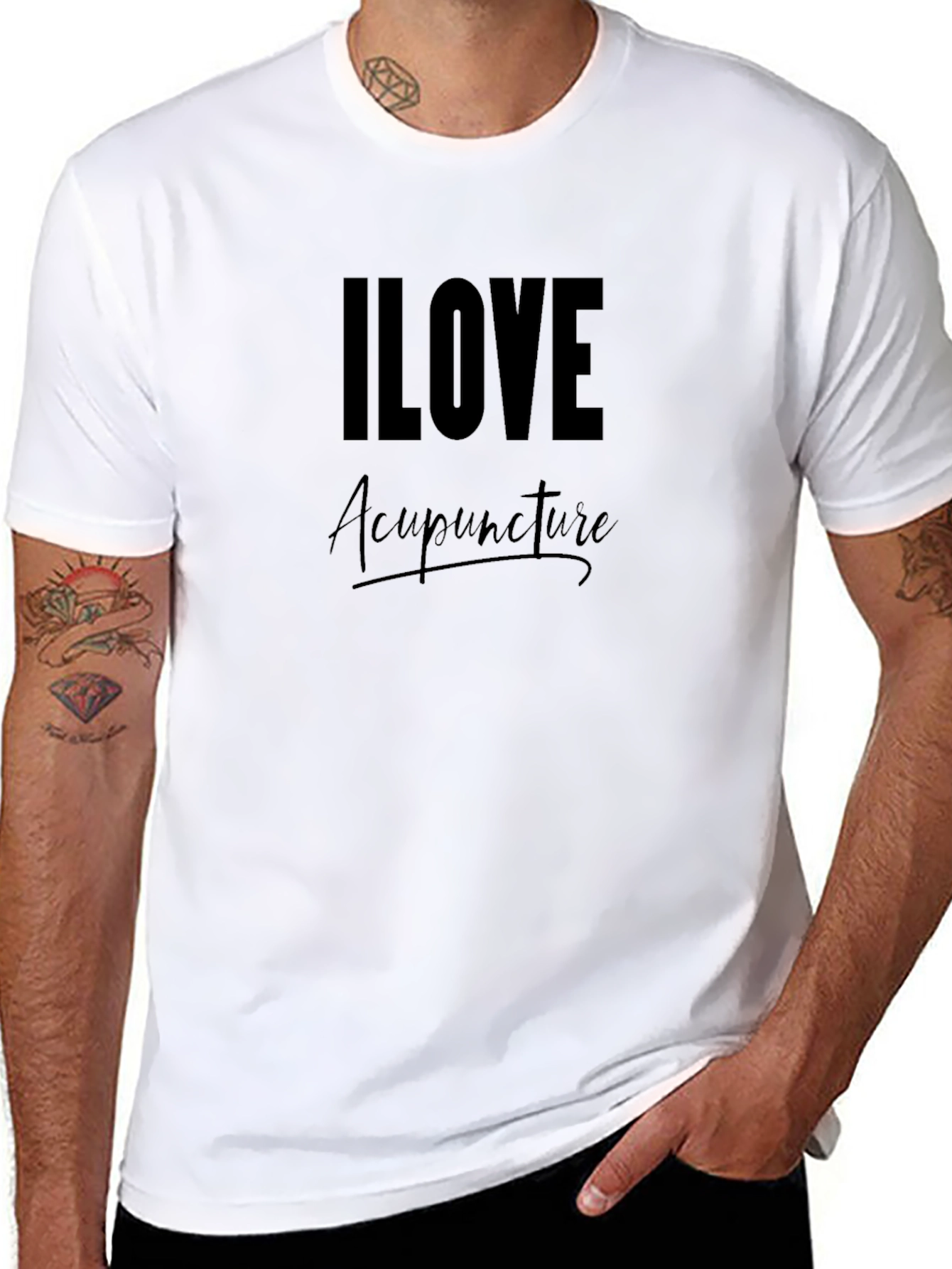 I Love Acupuncture Black T-Shirt