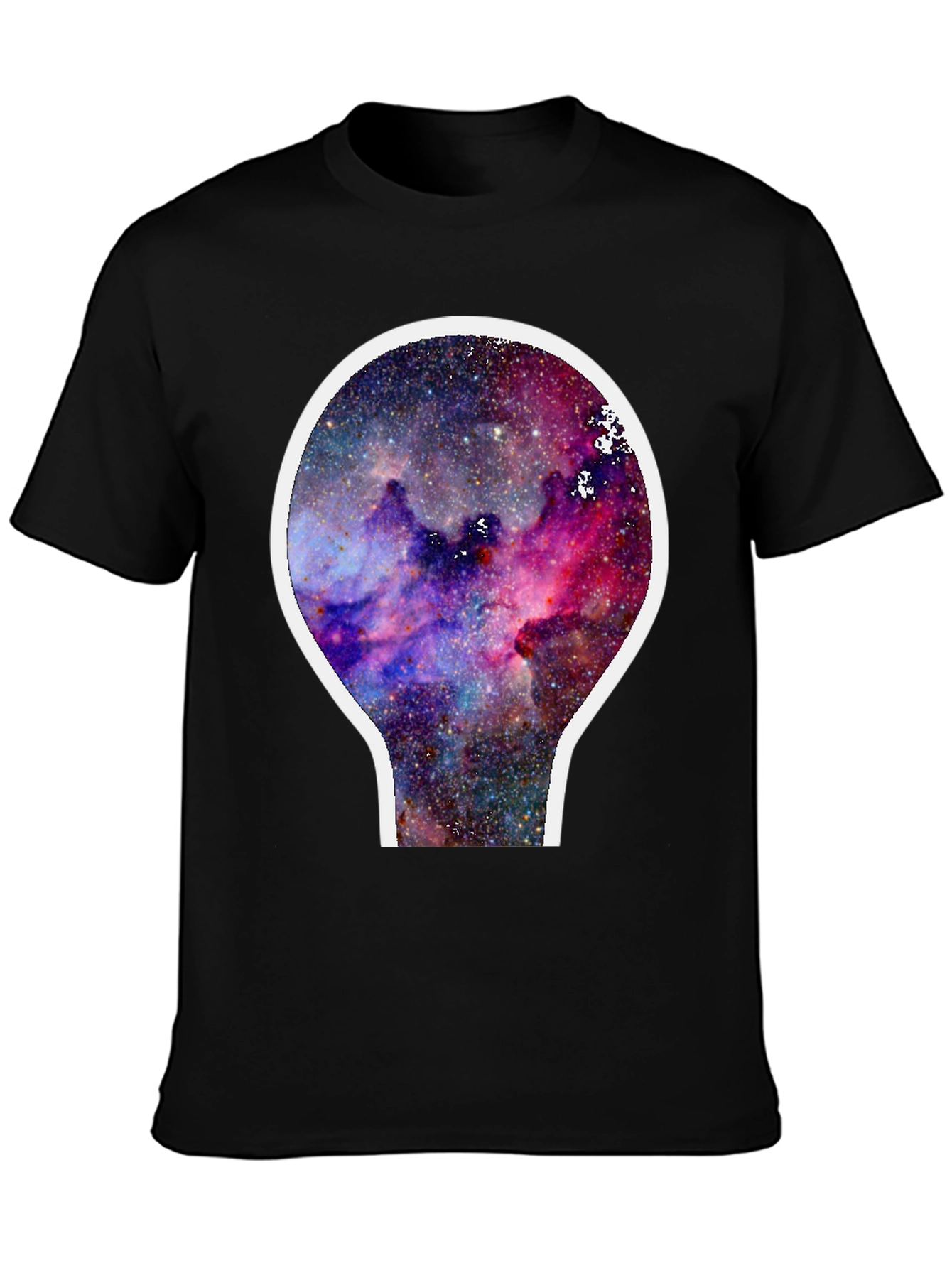Galaxy Nebula Graphic T-Shirt - Black Cotton Blend