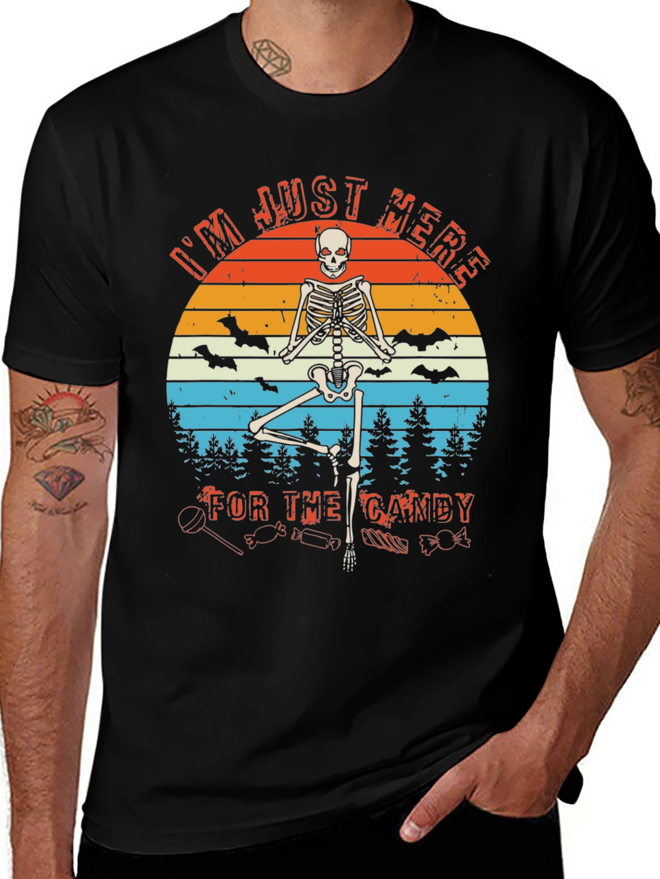 Halloween Skeleton For The Candy Graphic Tee