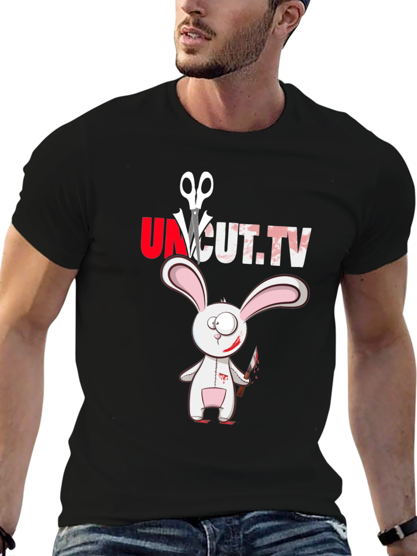 Uncut TV Creepy Bunny T-Shirt